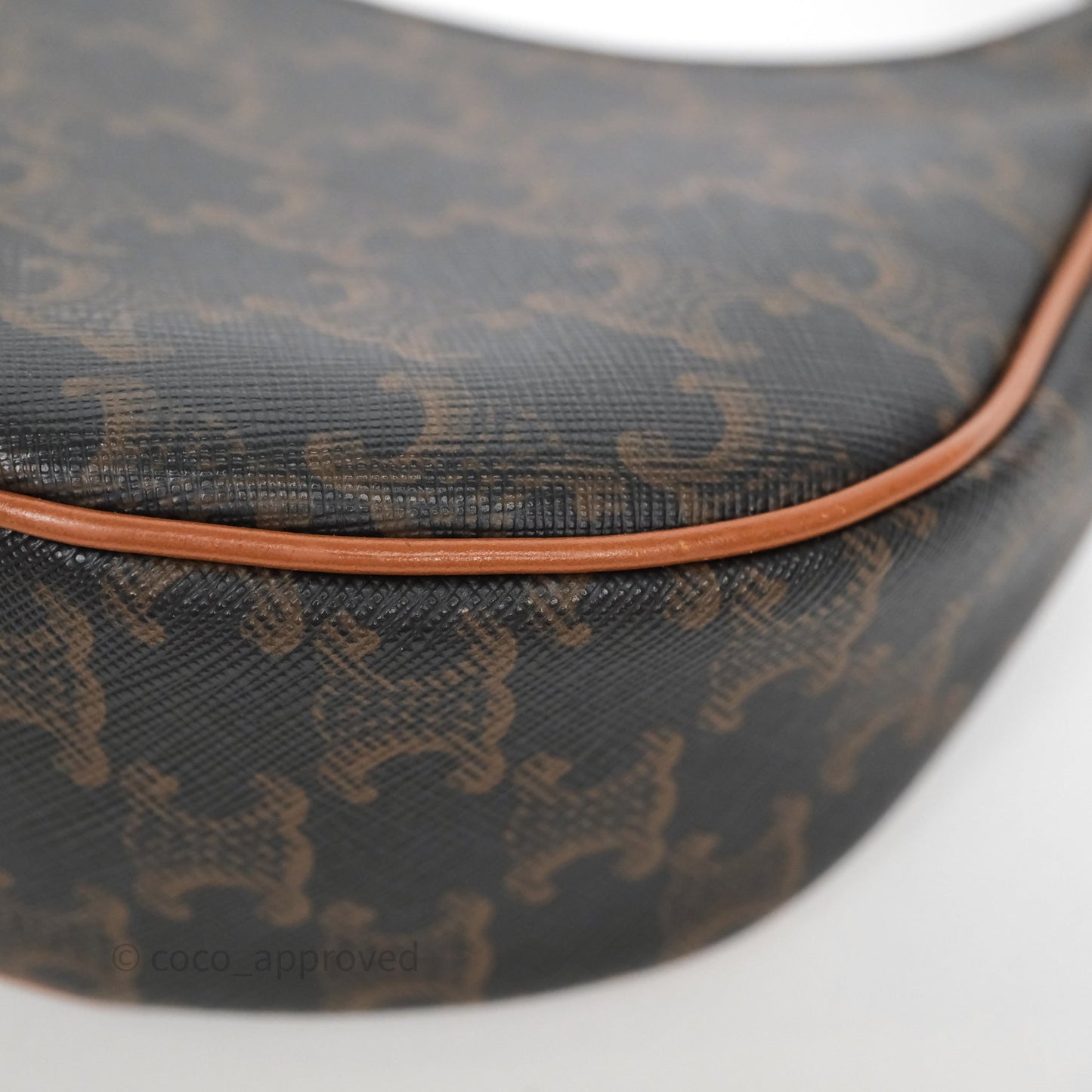 Celine Medium Ava Bag In Triomphe Canvas Calfskin Tan