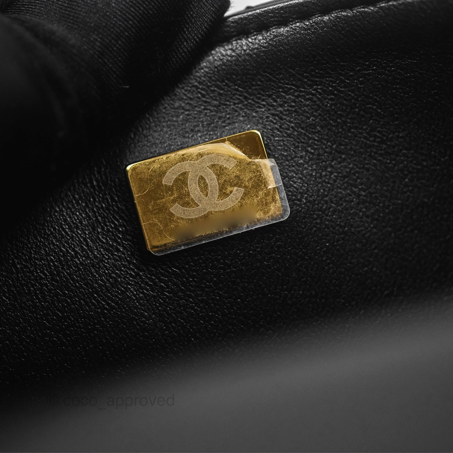 Chanel Top Handle Mini Rectangular Flap Black Lambskin Gold Hardware