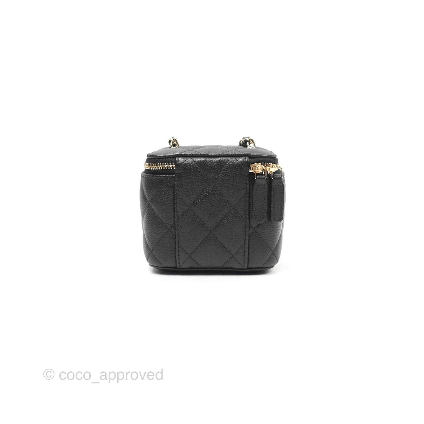 Chanel Mini Vanity With CC Chain Black Caviar Gold Hardware
