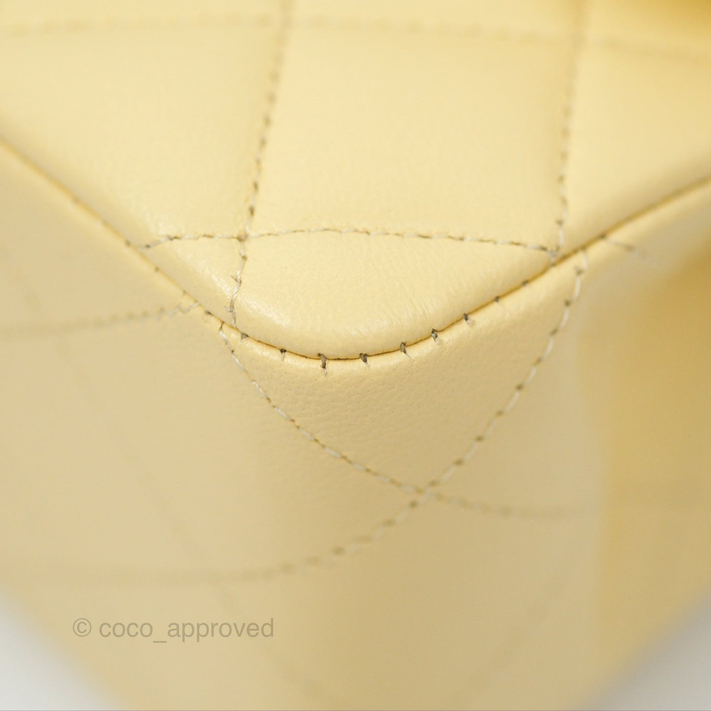 Chanel Classic M/L Medium Flap Quilted Yellow Lambskin Gold Hardware
