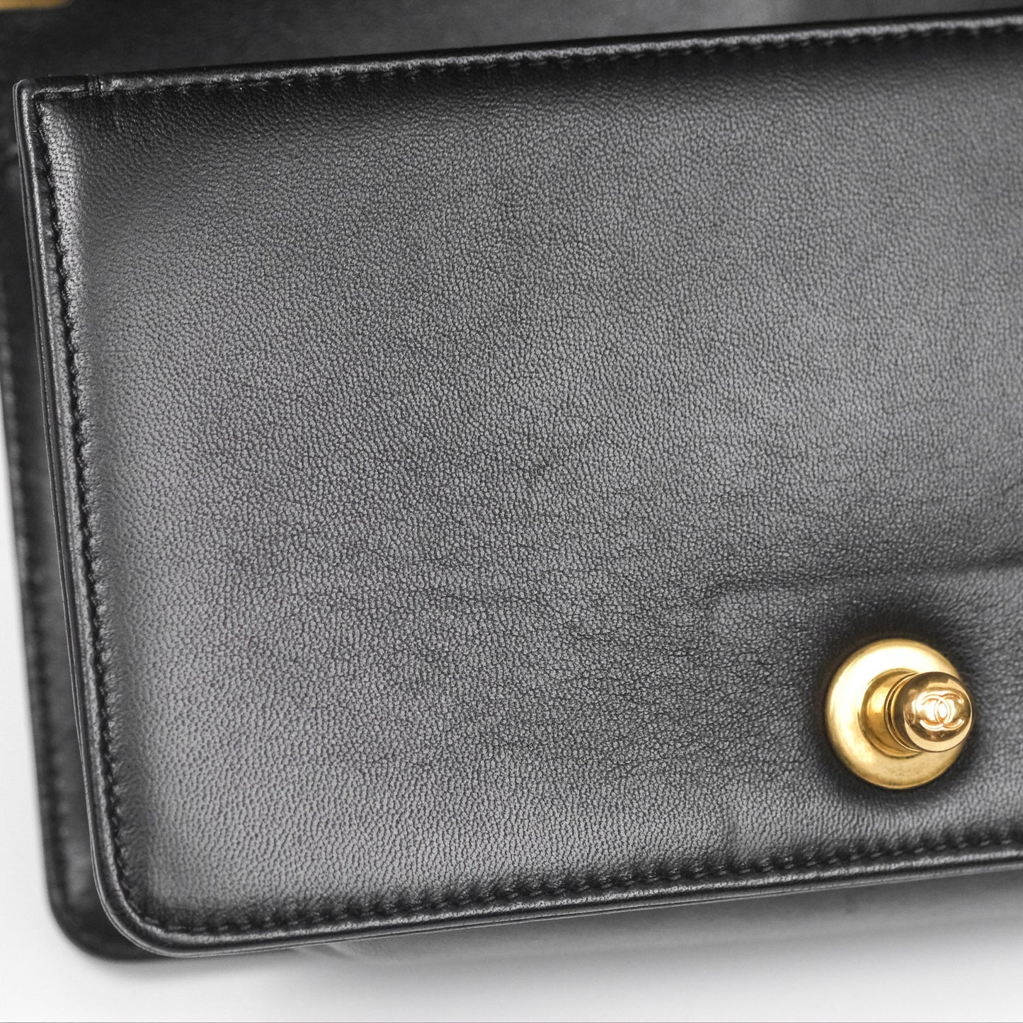 Chanel Small Boy Quilted Black Calfskin Gold Hardware