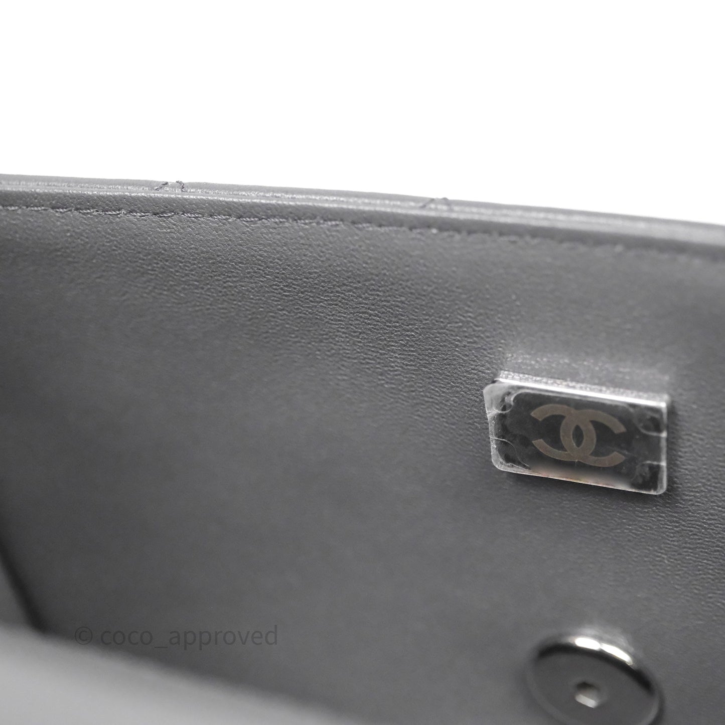 Chanel Quilted Mini Rectangular Dark Grey Lambskin Silver Hardware