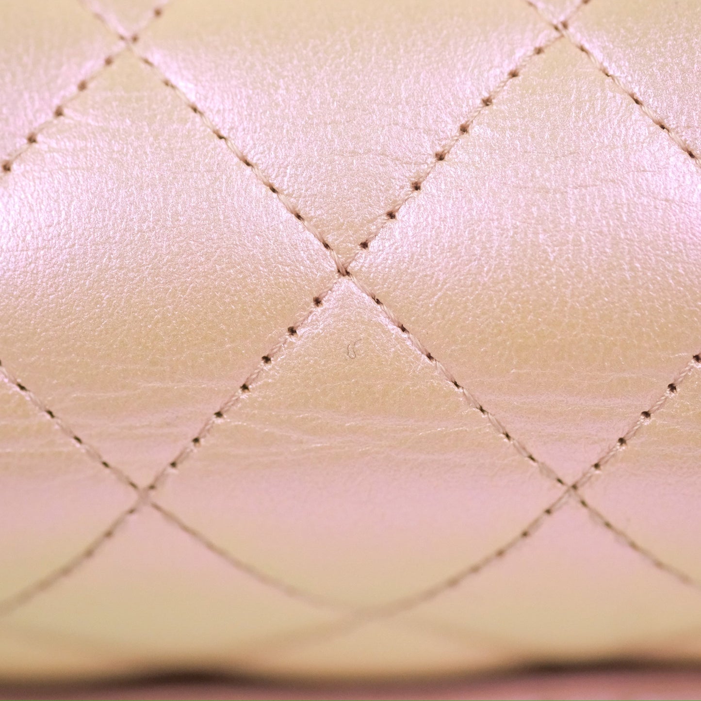 Chanel Quilted Mini Rectangular Iridescent Pink Calfskin Silver Hardware