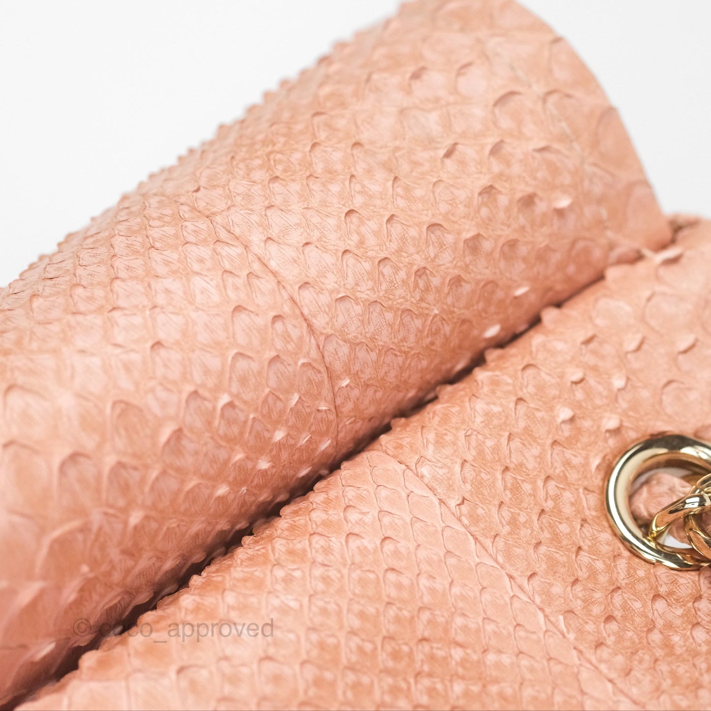 Chanel Jumbo Double Flap Python Pink Gold Hardware