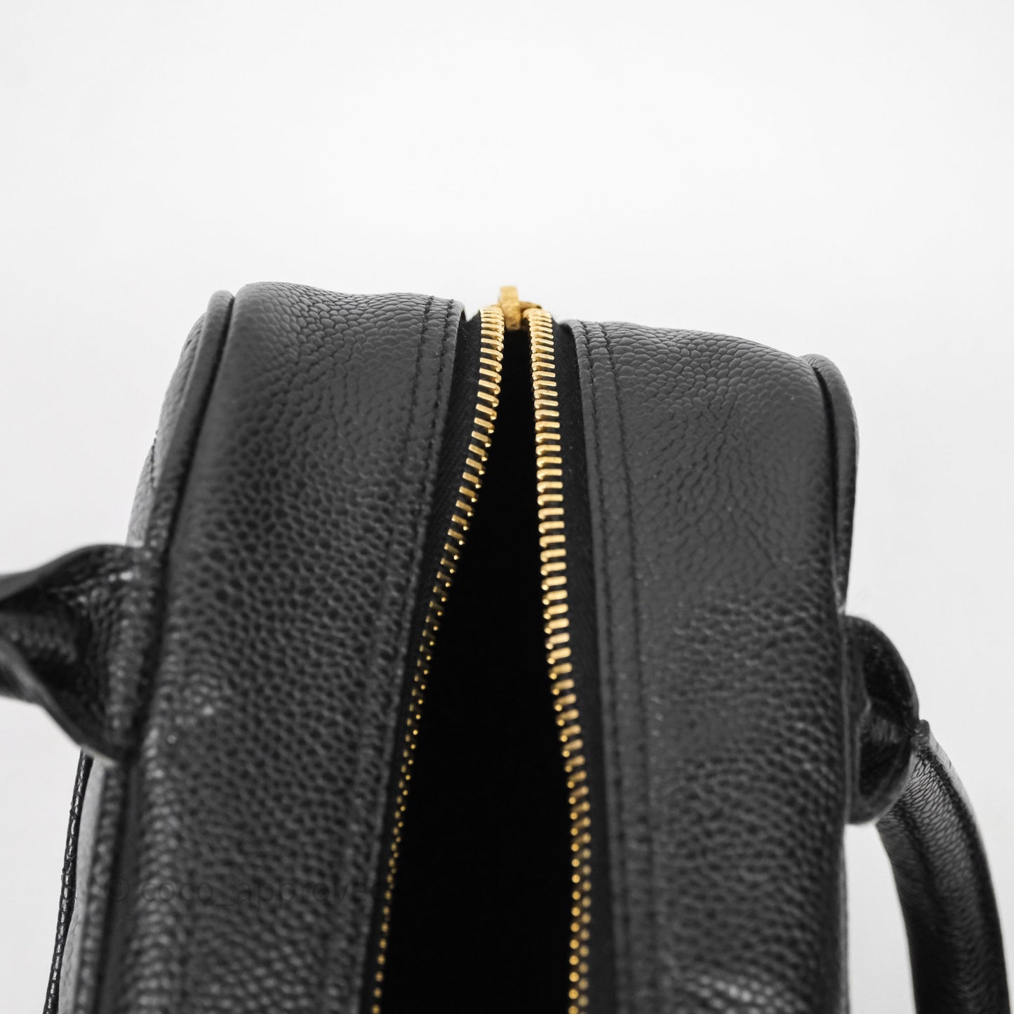 Chanel Vintage Mini CC Boston Bag Black Caviar Gold Hardware