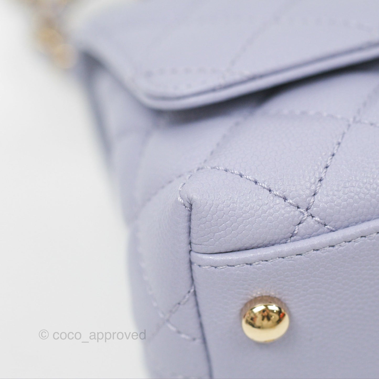 Chanel Mini Coco Handle Lilac Caviar Gold Hardware