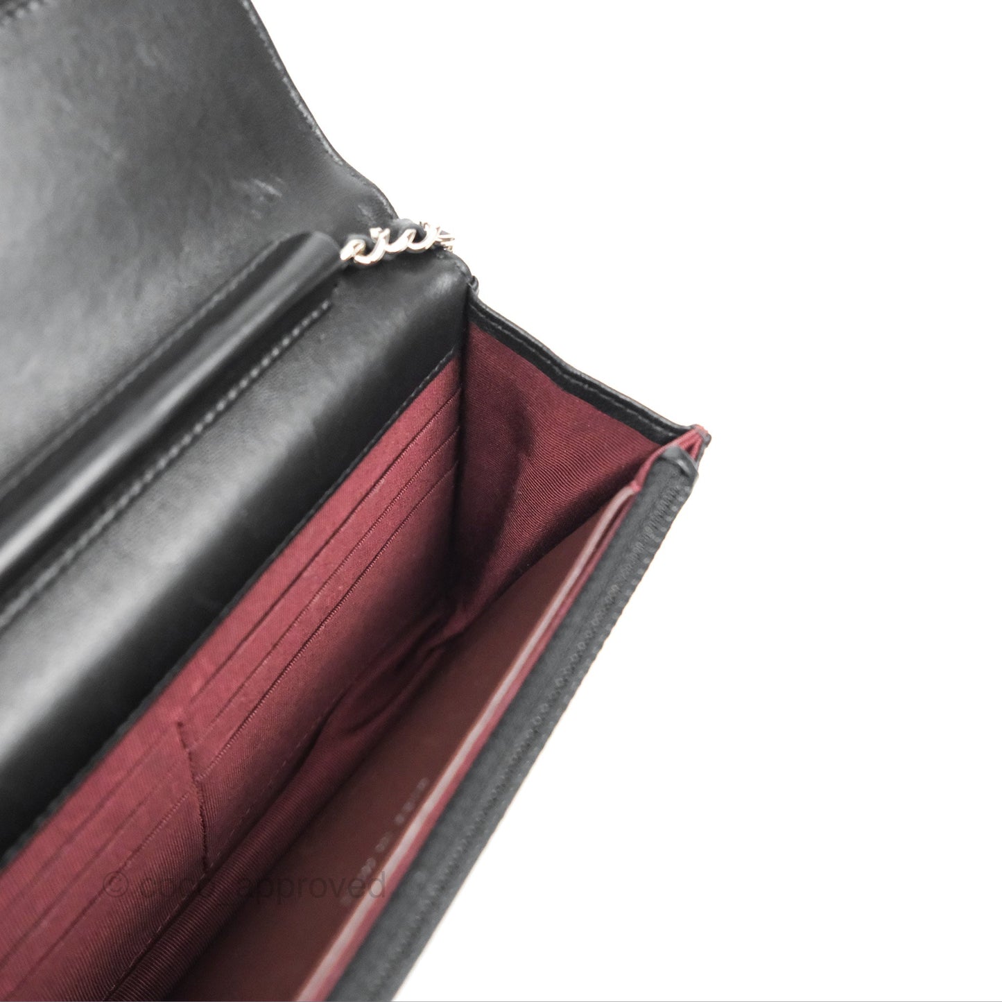 Chanel Quilted Classic Wallet On Chain WOC Black Lambskin Silver Hardware