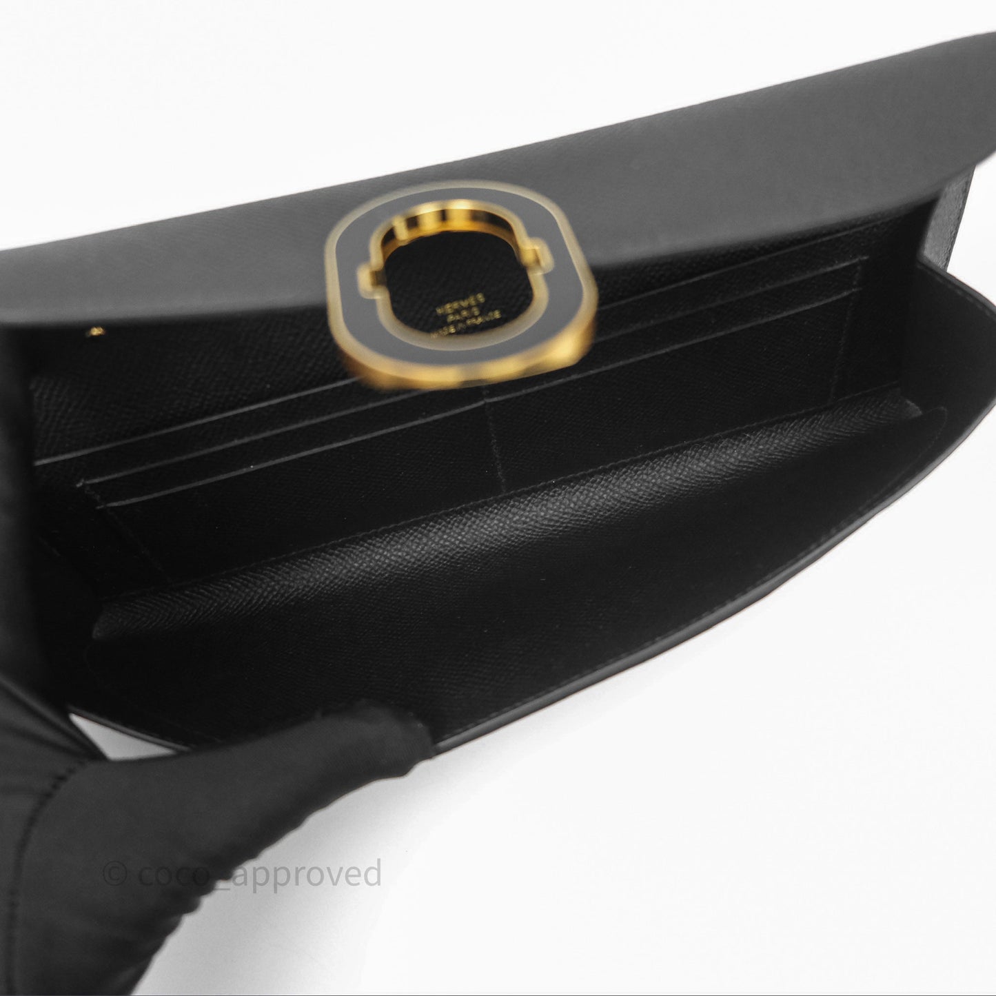 Hermès Maillon To Go Epsom Noir 89 Gold Hardware
