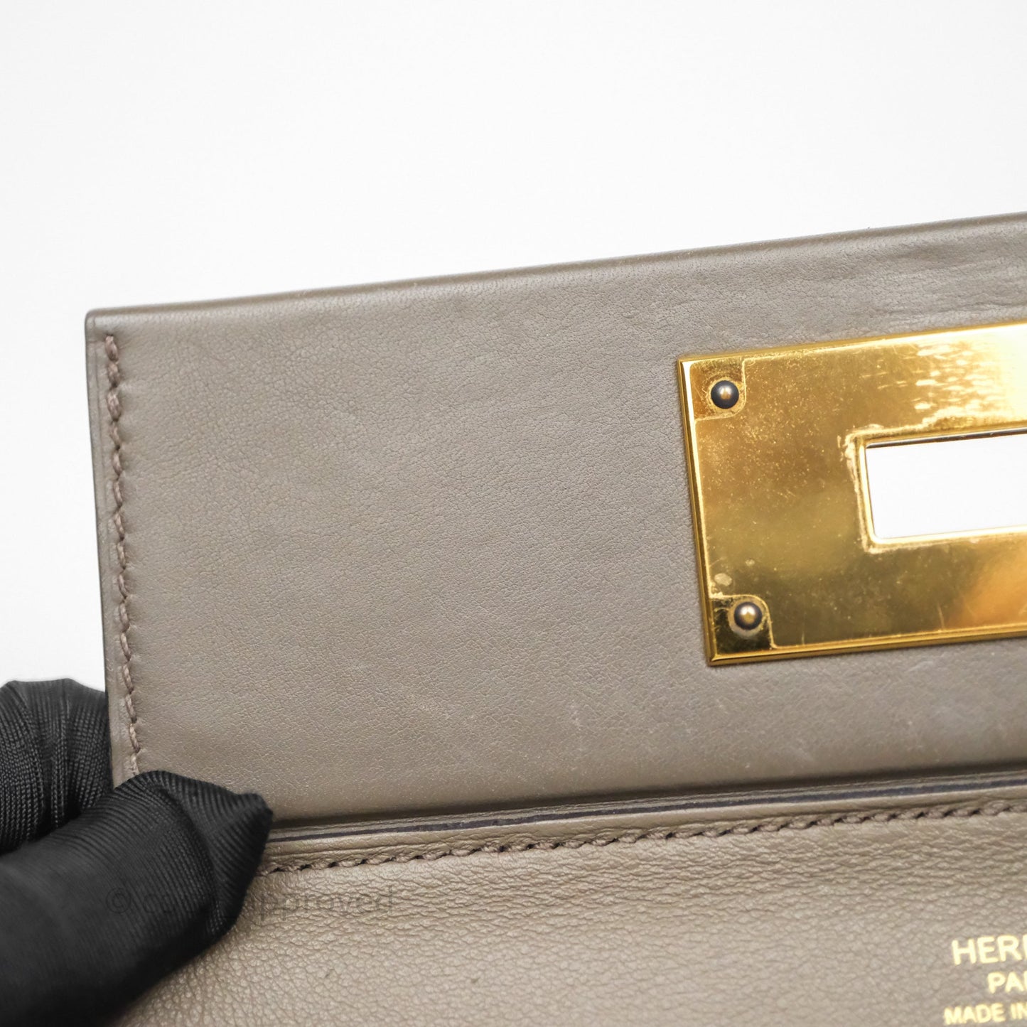 Hermès 24/24 21 Mini Gris Etain 8F Evercolor/ Swift Gold Hardware