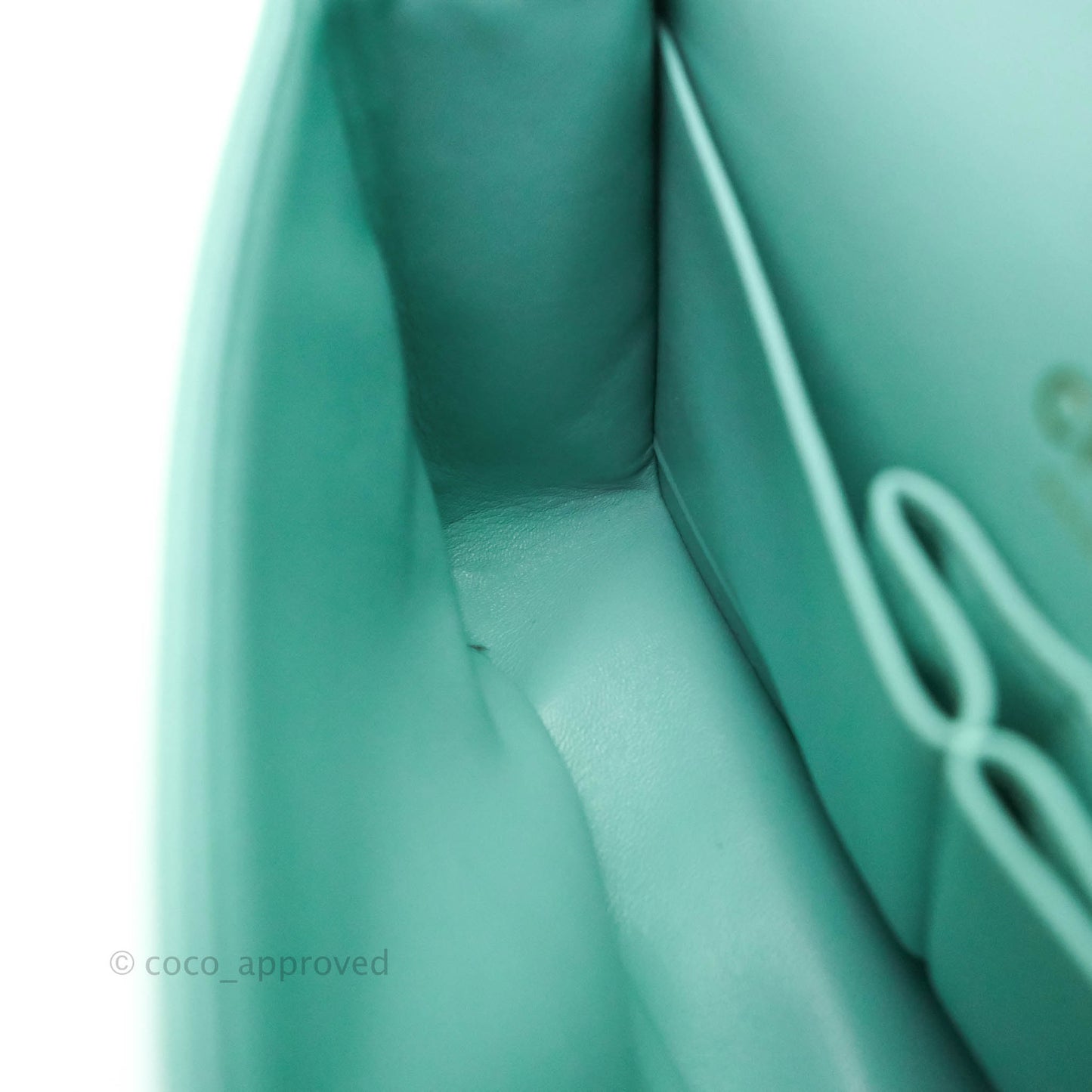 Chanel Classic Small S/M Flap Tiffany Blue Mint Caviar Gold Hardware 21S