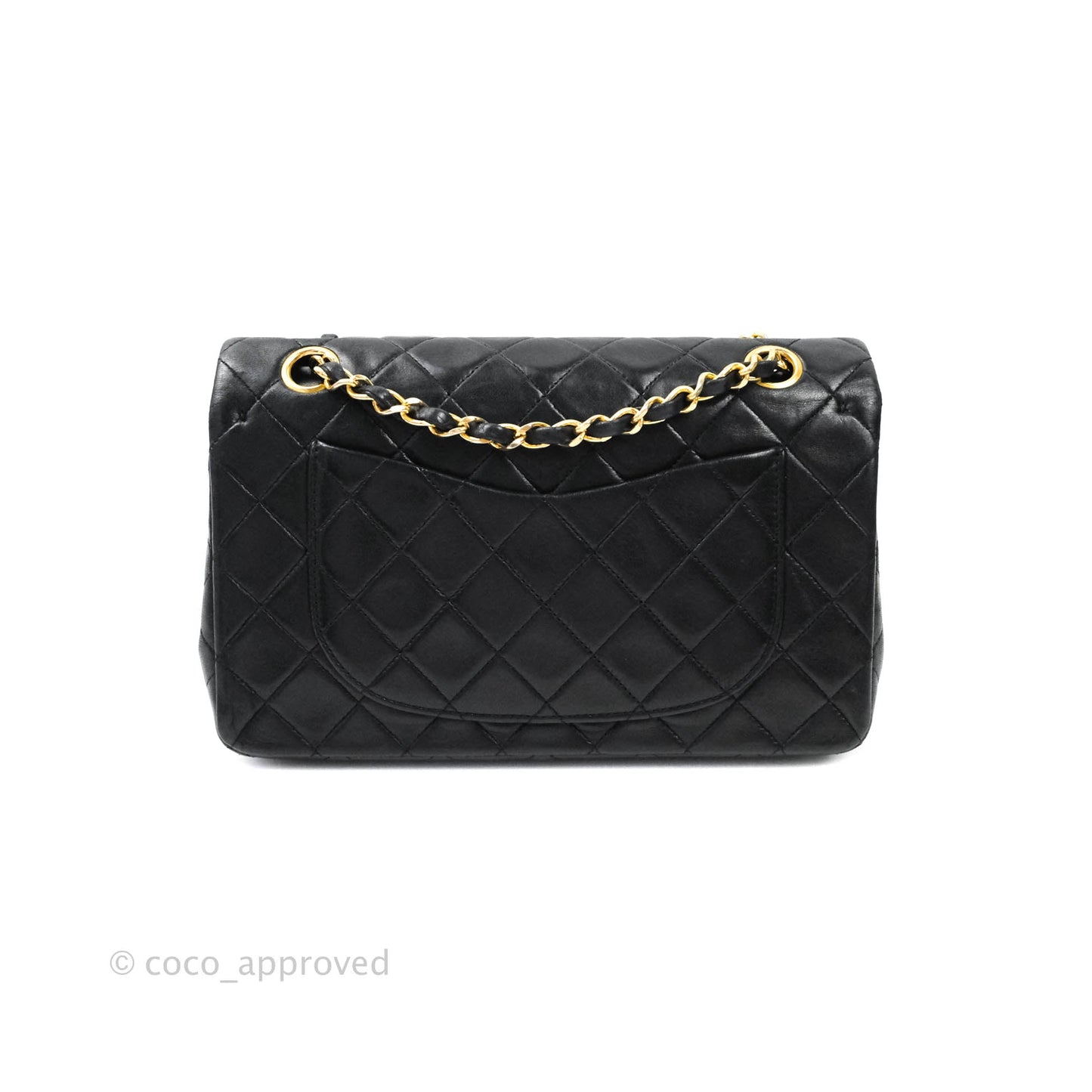 Chanel Vintage S/M Lambskin Small Double Flap Bag Black 24K Gold Hardware