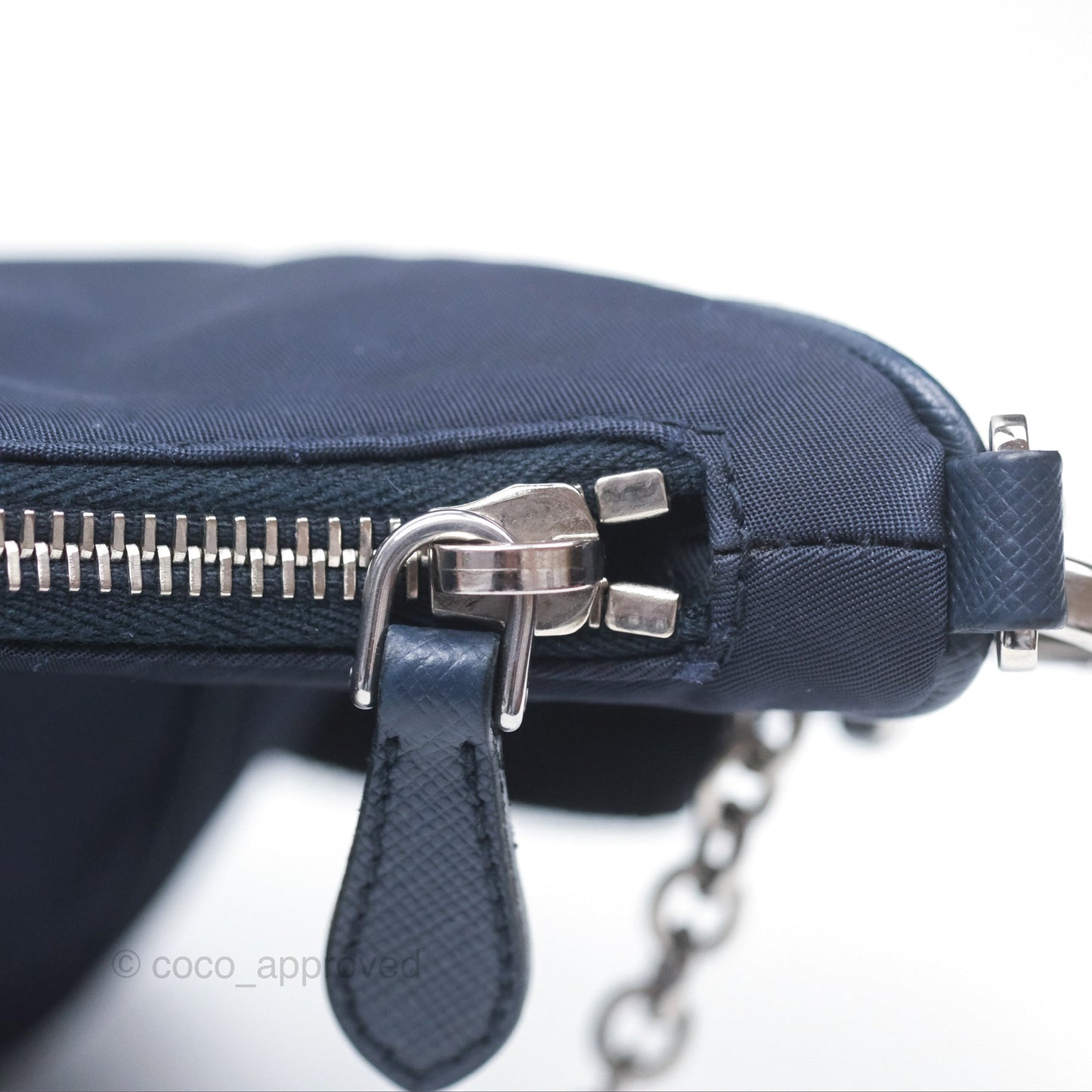 Prada Nylon Re-Edition 2005 Shoulder Bag Navy Blue Silver Hardware