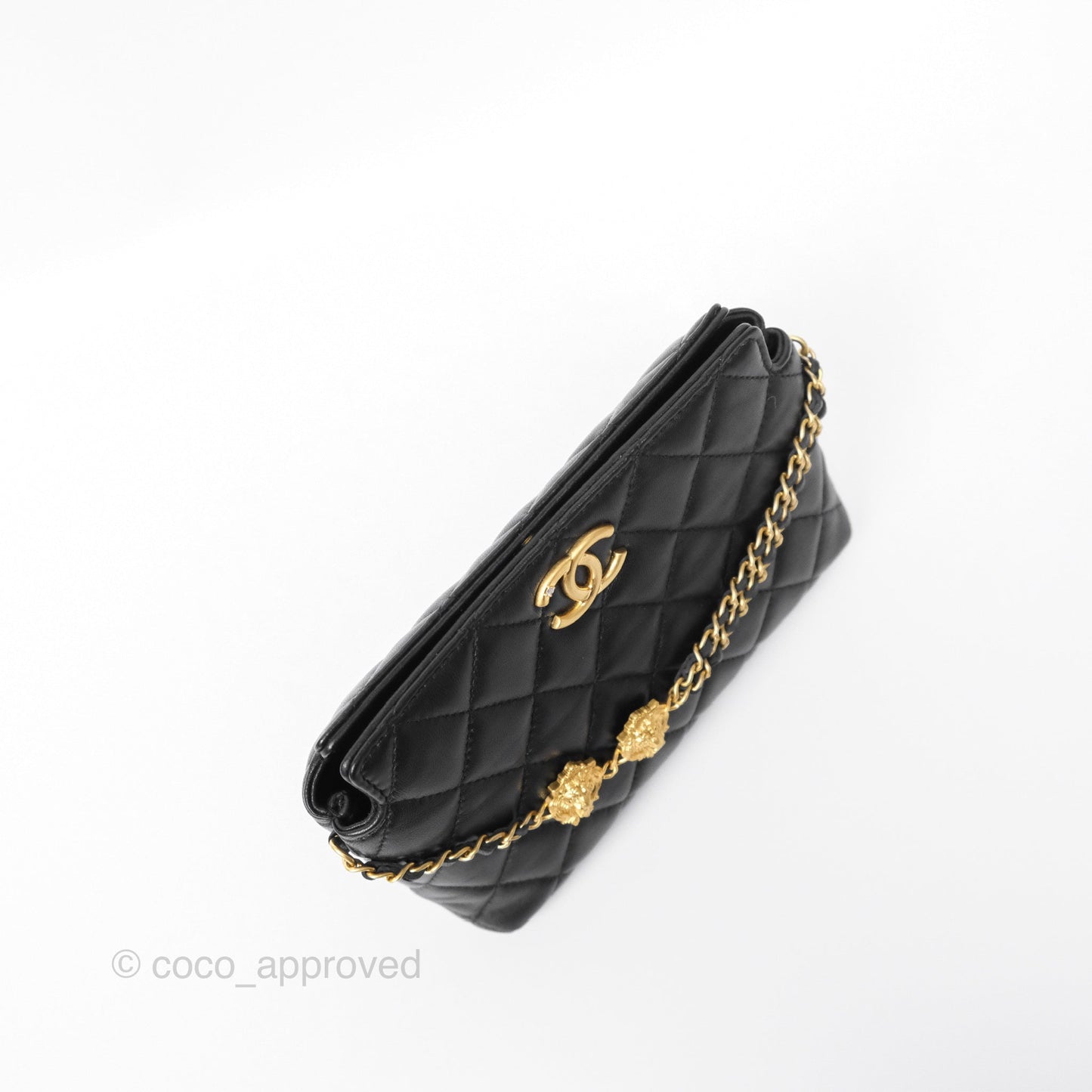 Chanel Clutch With Chain Black Lambskin Gold Hardware 23A