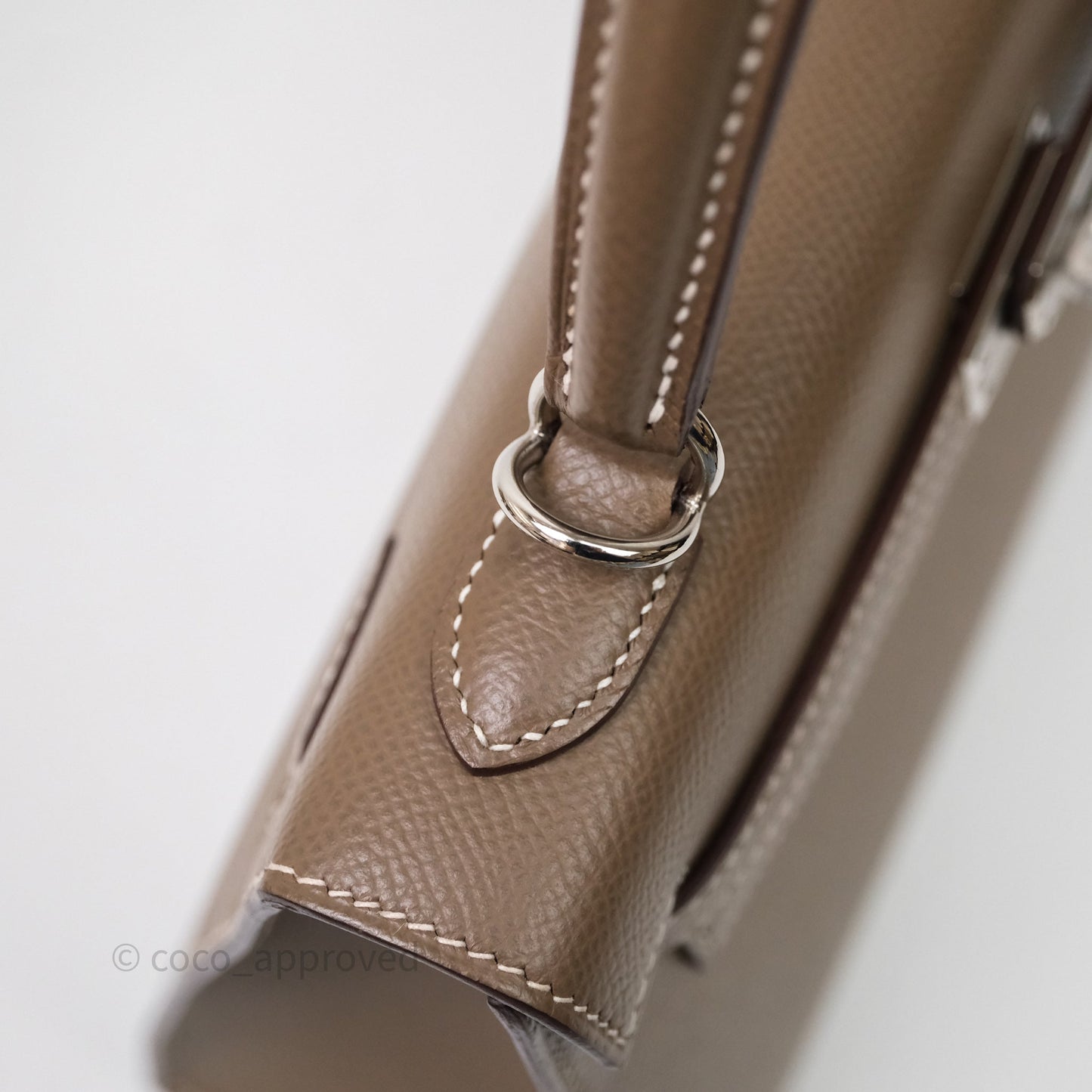 Hermes Kelly 25 Etoupe 18 Epsom Palladium Hardware