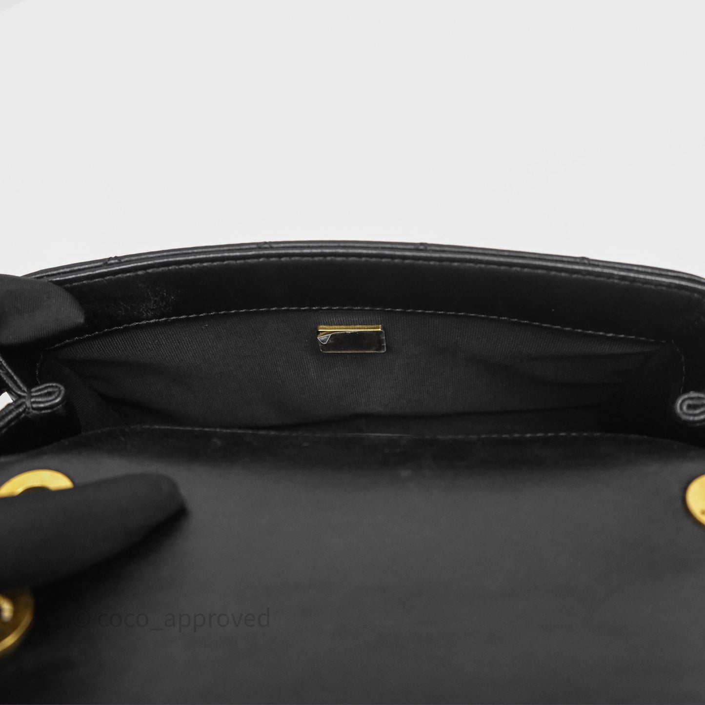 Chanel Flap Bag Black Lambskin Aged Gold Hardware 24P