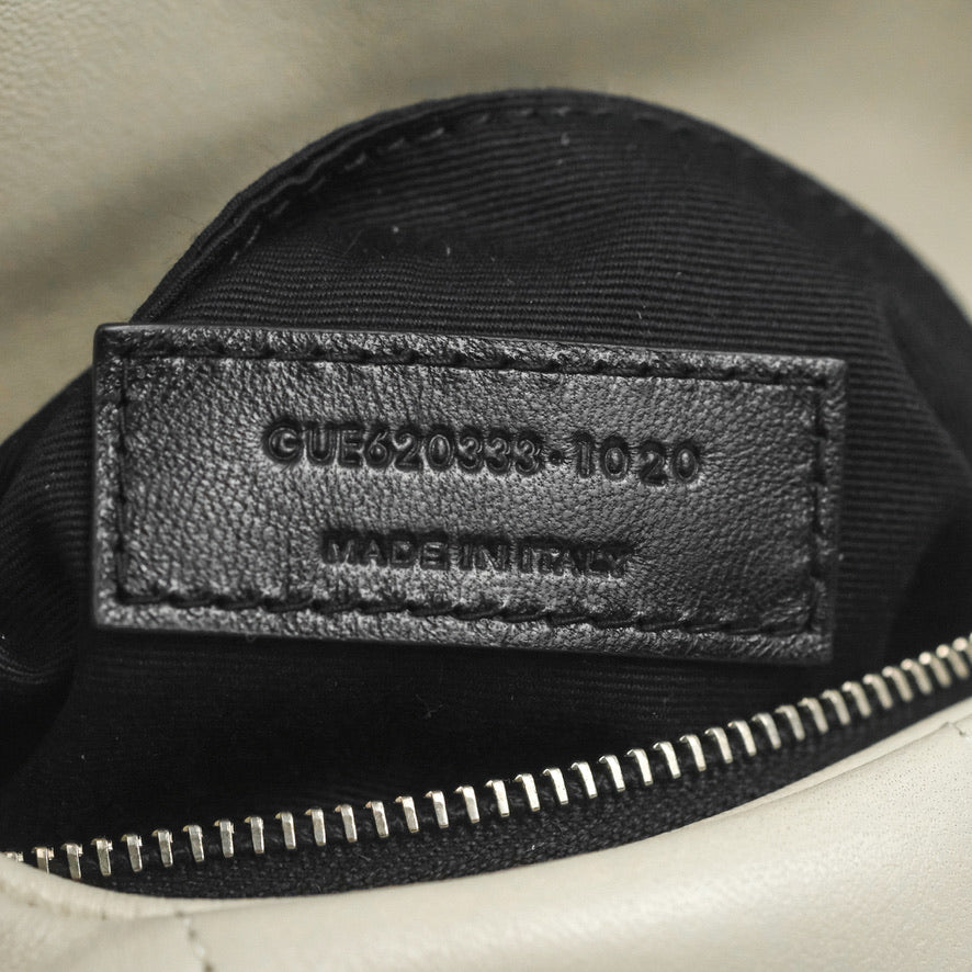 Saint Laurent Puffer Toy Bag Blanc Vintage Lambskin Silver Hardware