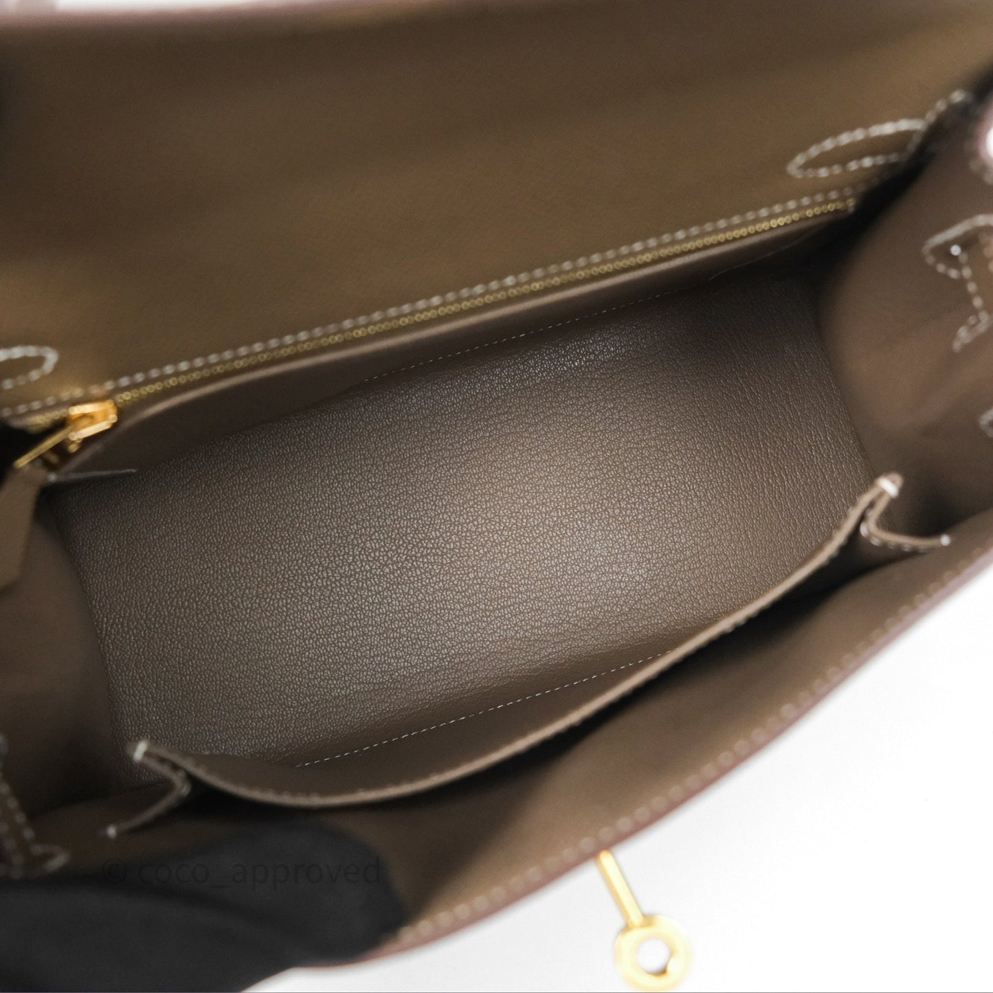 Hermès Kelly 25 Sellier Etoupe Epsom Gold Hardware