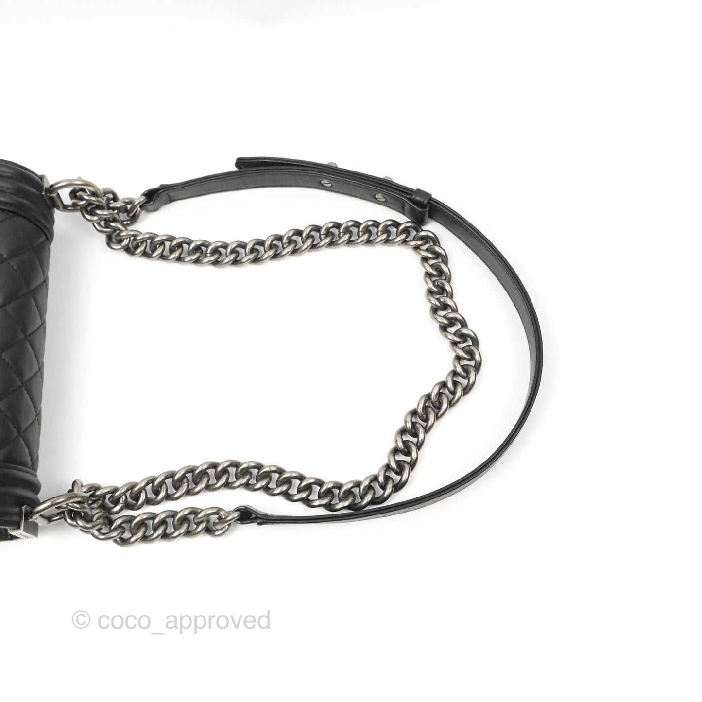 Chanel Small Boy Black Calfskin Ruthenium Hardware