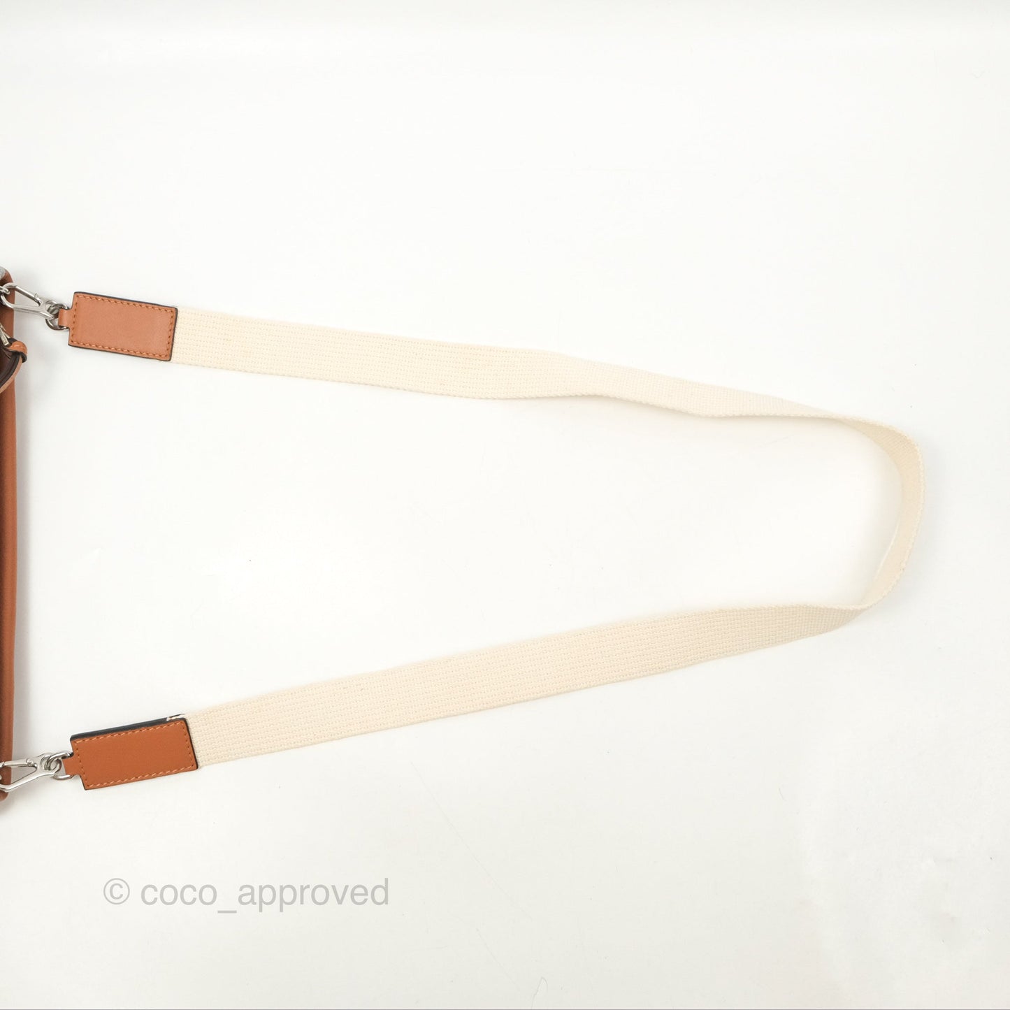 Loewe Small Missy Bag Striped Blue Grey Canvas Tan Leather
