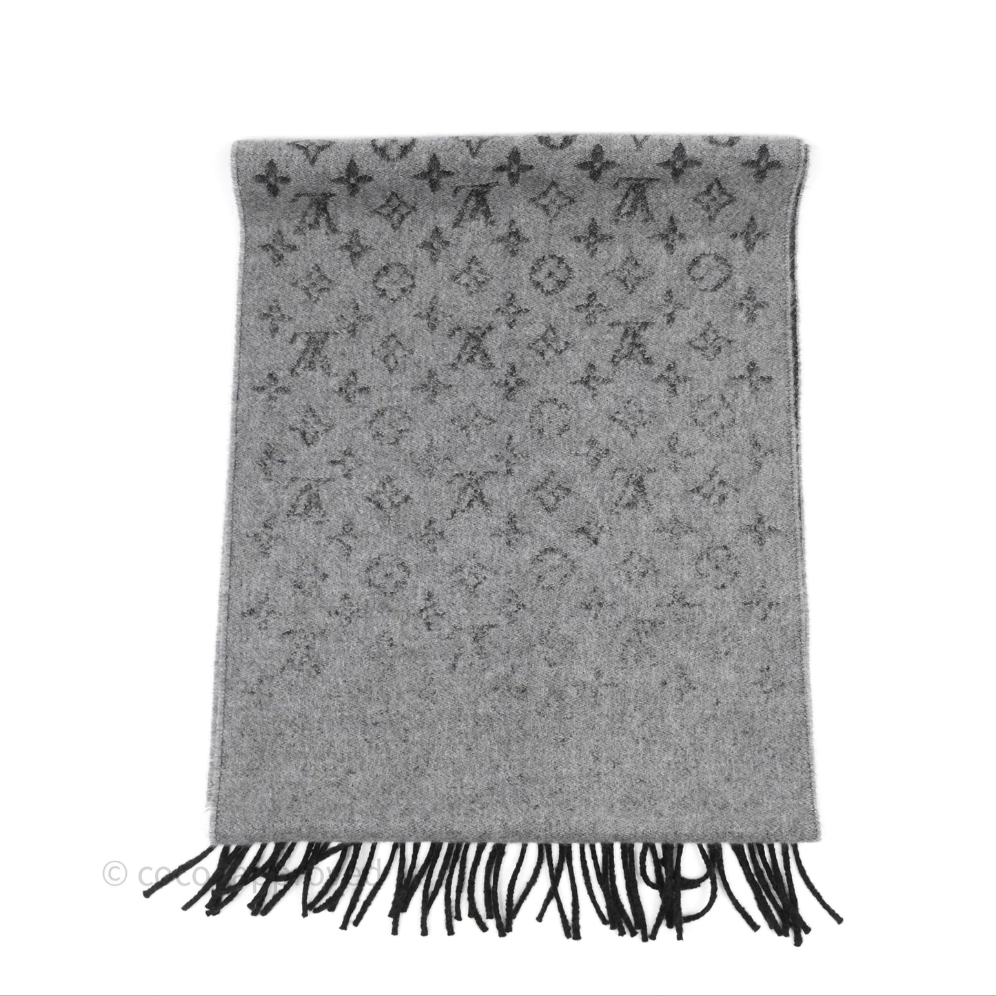 Louis Vuitton Monogram Scarf Grey Wool / Cashmere