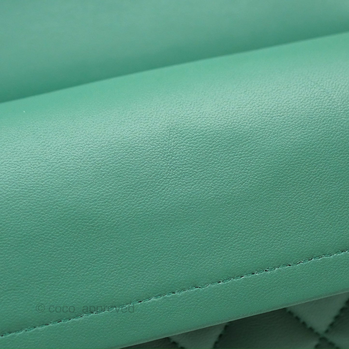 Chanel Small S/M Classic Flap Green Lambskin Gold Hardware