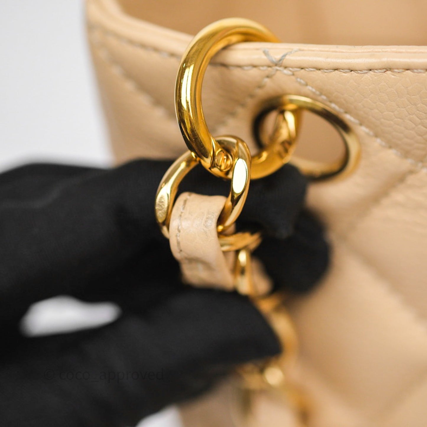 Chanel PST Tote Beige Caviar Gold Hardware