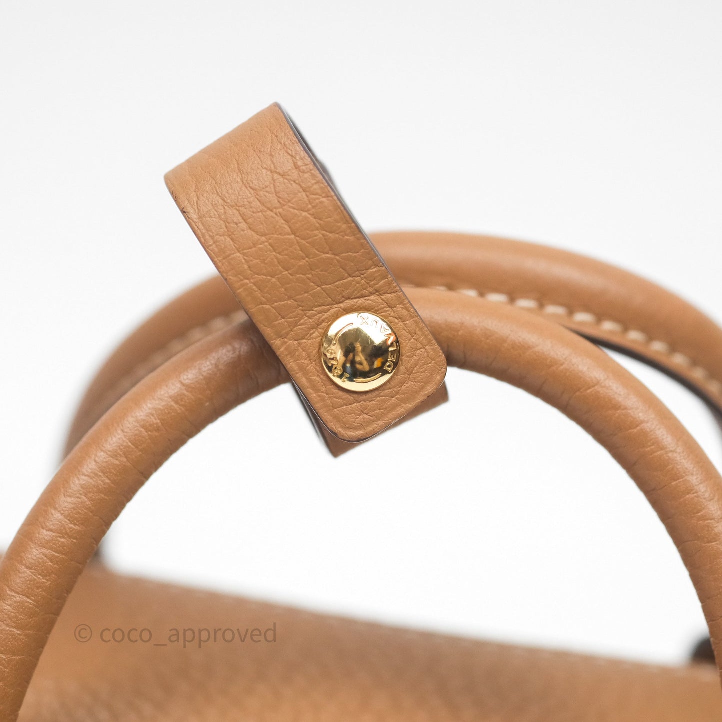 Delvaux Cool Box Nano Taurillon Soft Grained Calfskin Vegetal Ivory Gold Hardware