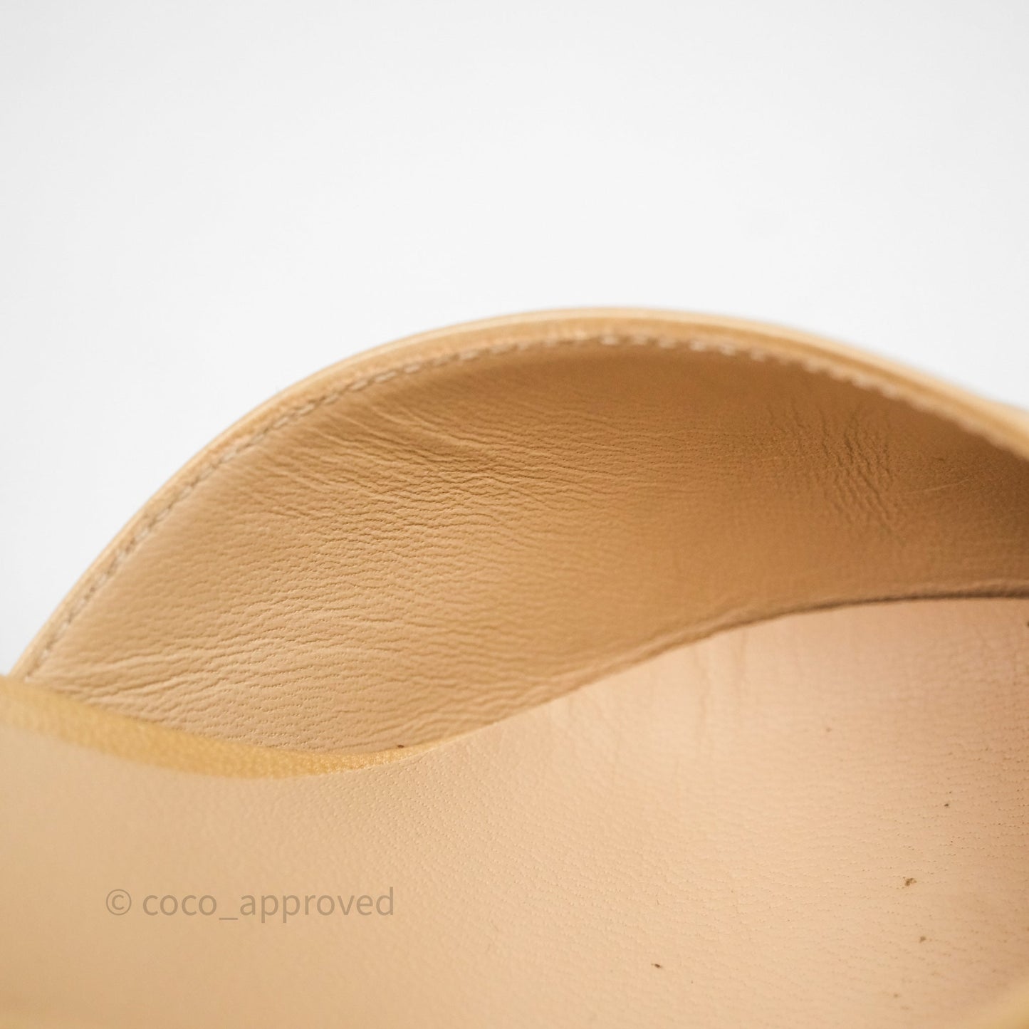 Chanel Classic Slingback Beige Black Leather Size 36