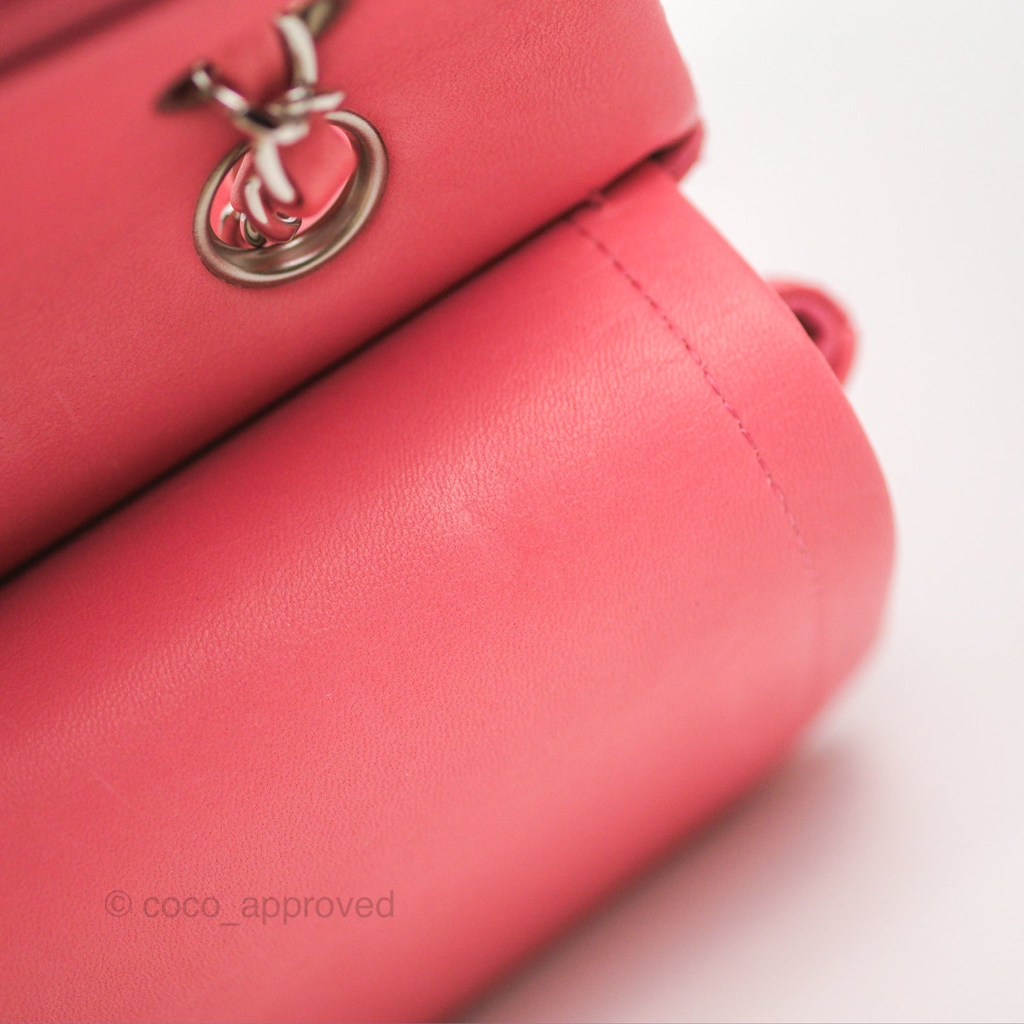 Chanel Classic M/L Medium Flap Quilted Pink Lambskin Silver Hardware