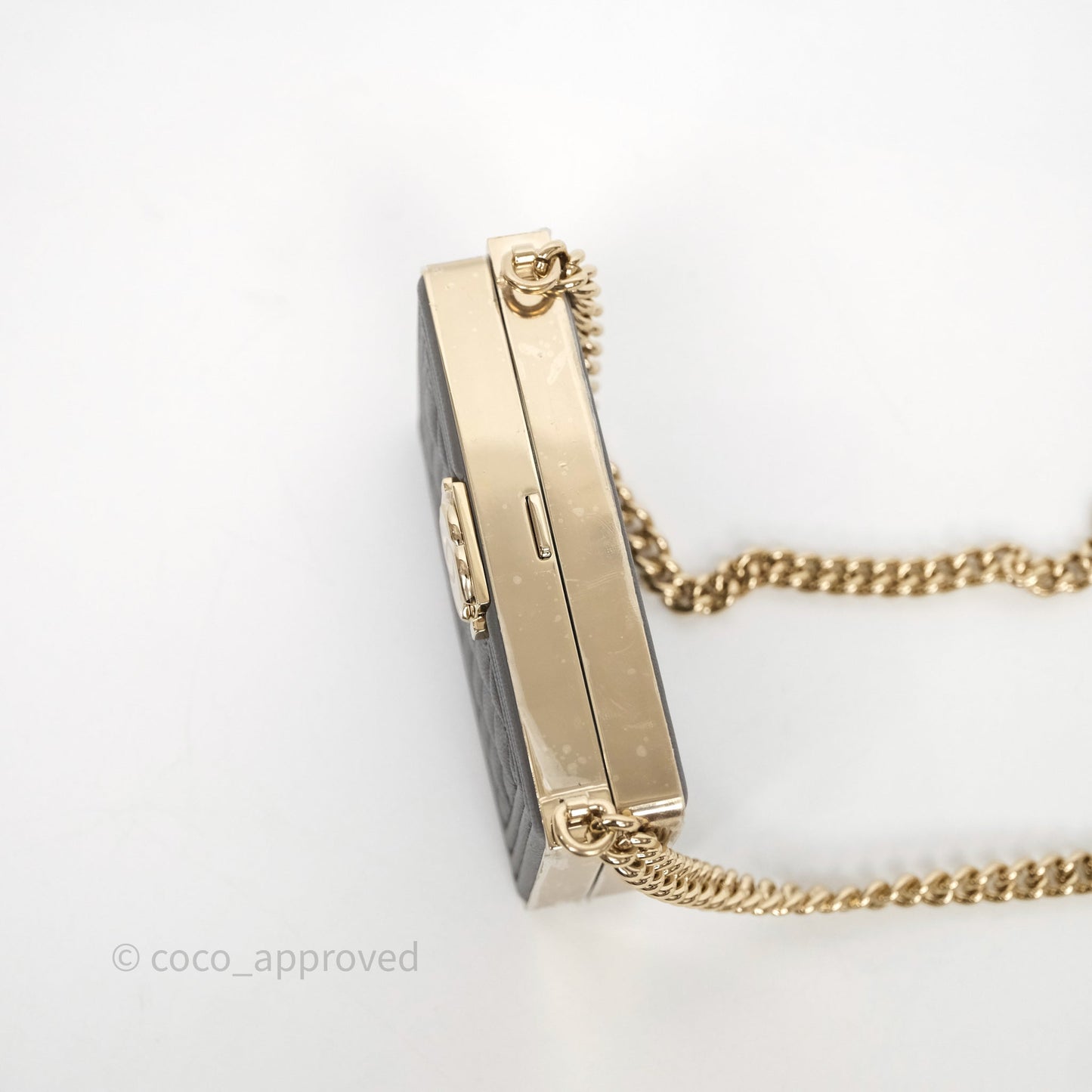 Chanel Grey Boy Mini Clutch Lambskin Gold Hardware