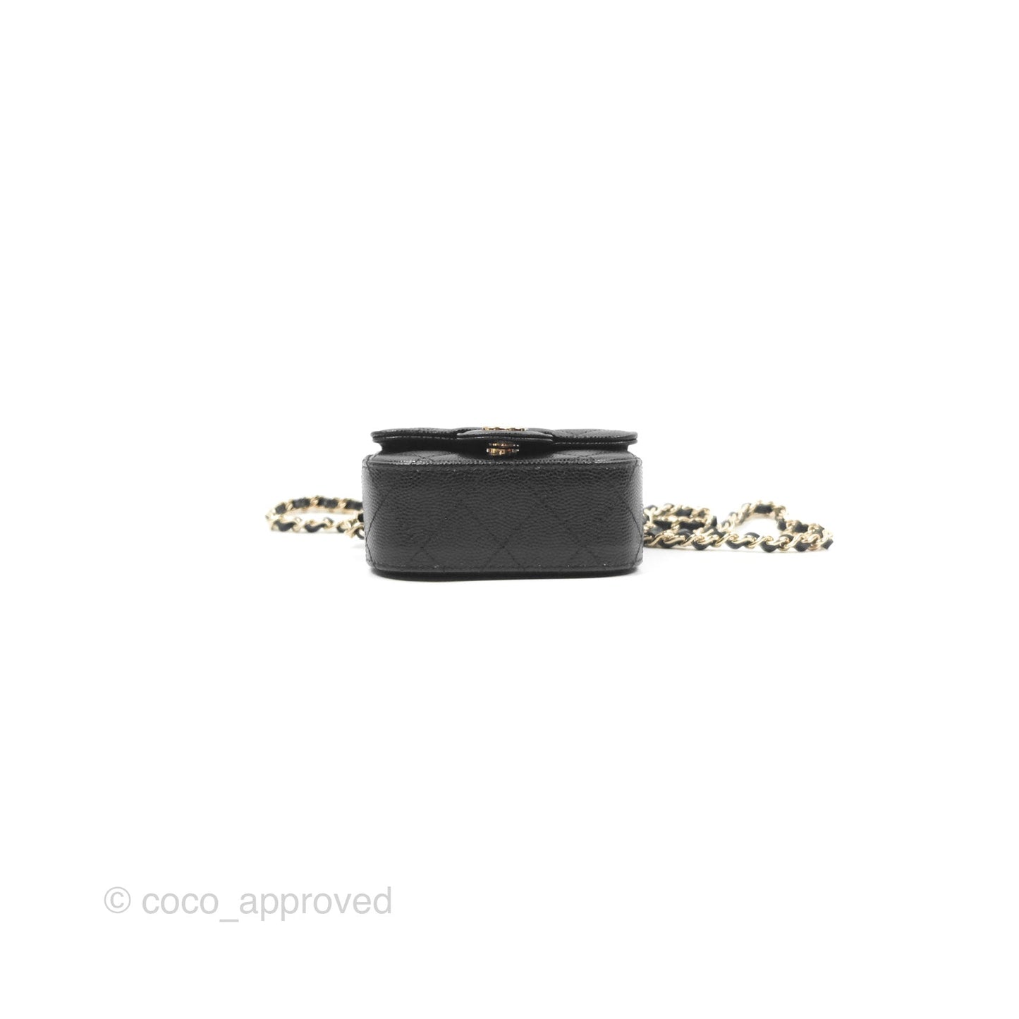 Chanel Mini Clutch With Chain Black Caviar Gold Hardware