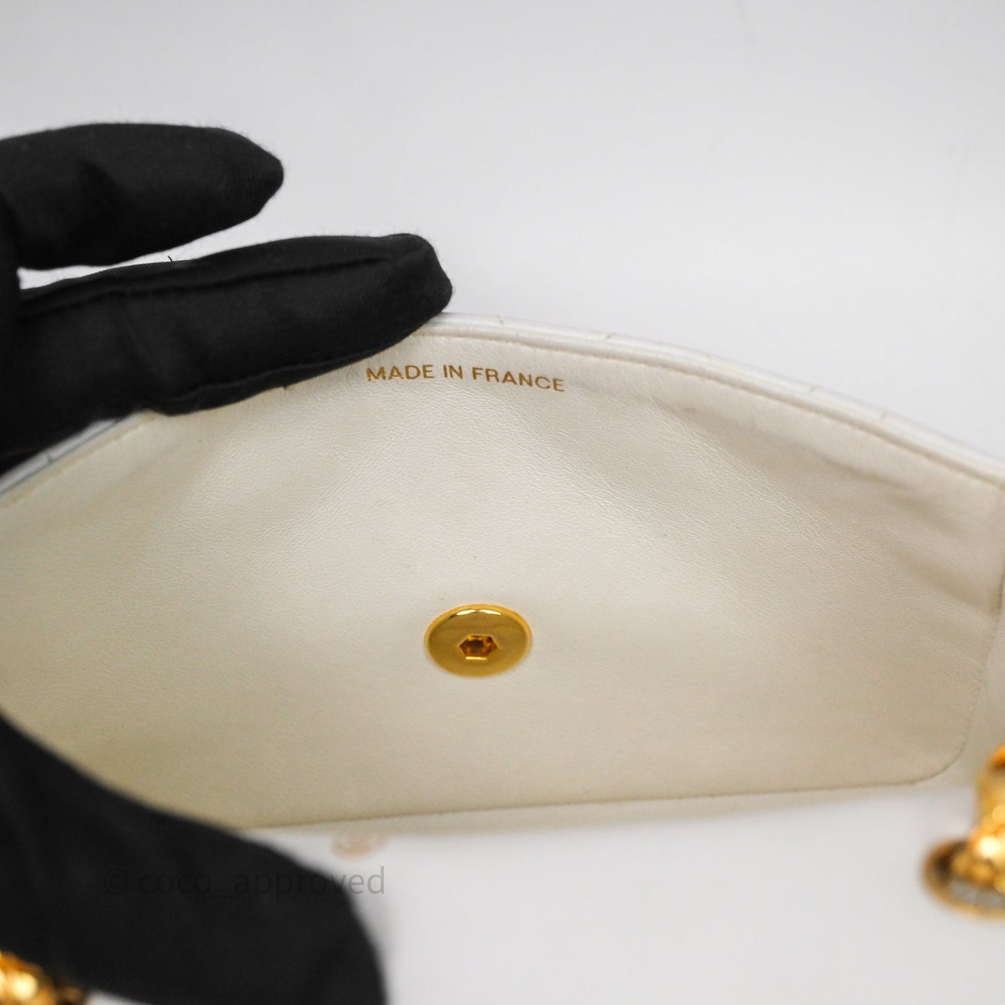Chanel Vintage Mini Bijoux Chain Flap Bag White Gold Hardware