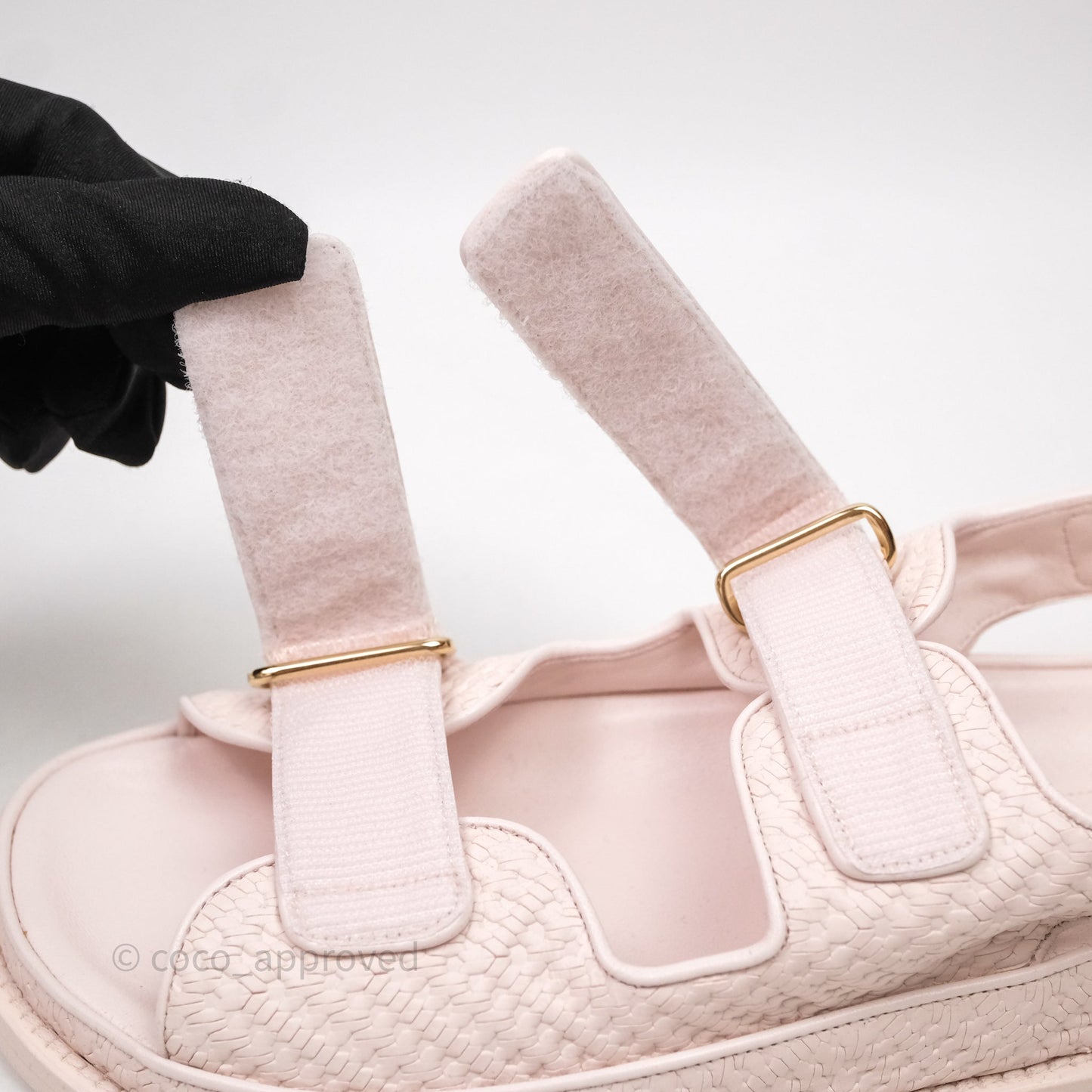 Chanel Dad Sandals Medallion Light Pink Size 39