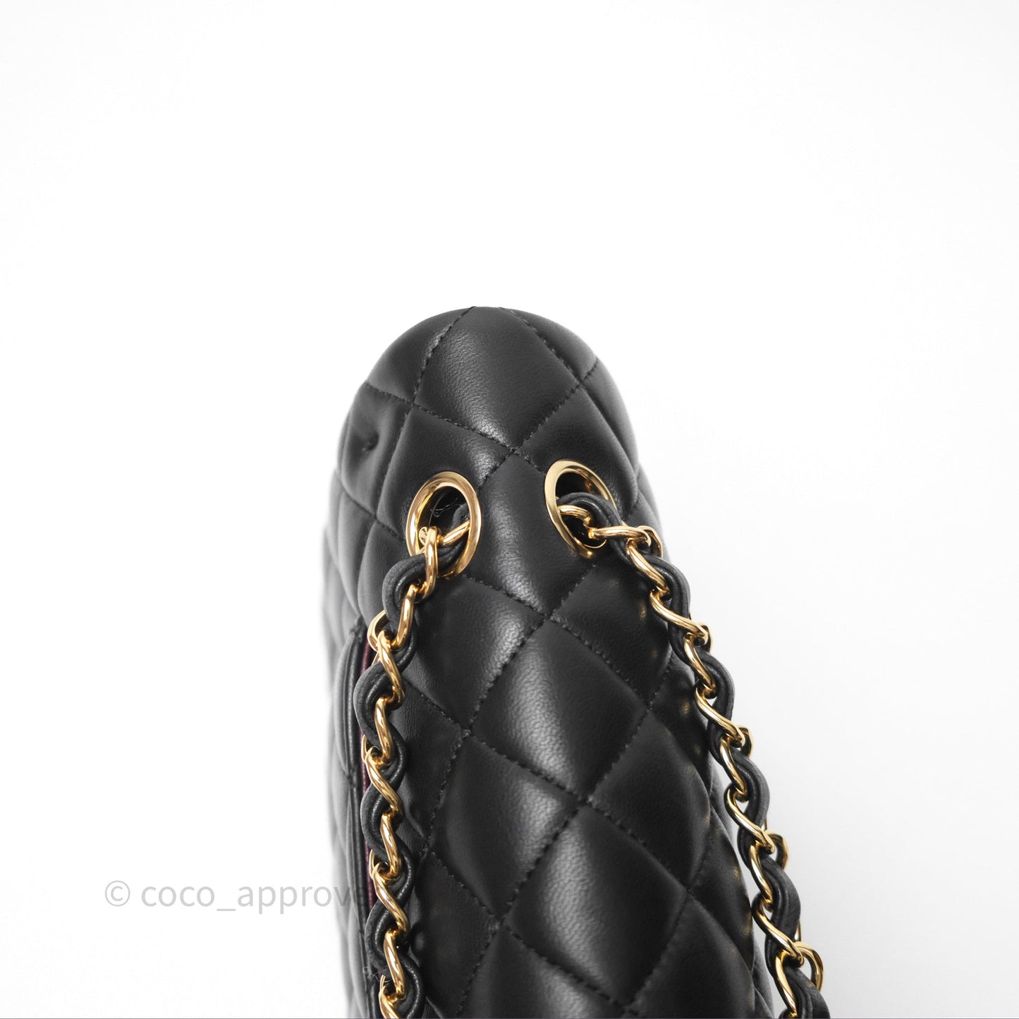 Chanel Classic M/L Medium Flap Quilted Black Lambskin Gold Hardware
