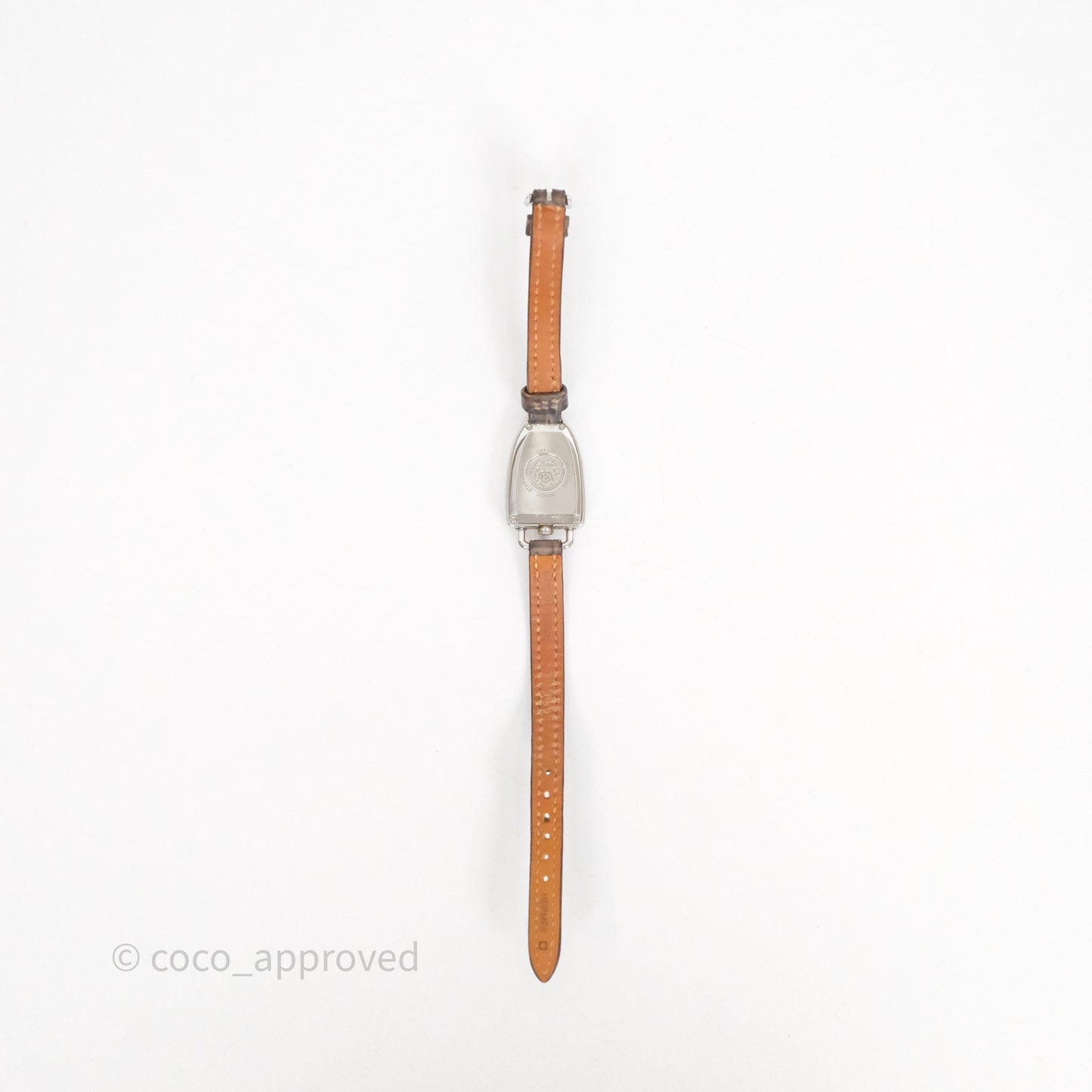 Hermès Galop d'Hermès Watch Medium Model 32MM Diamond Etoupe Alligator Palladium Hardware