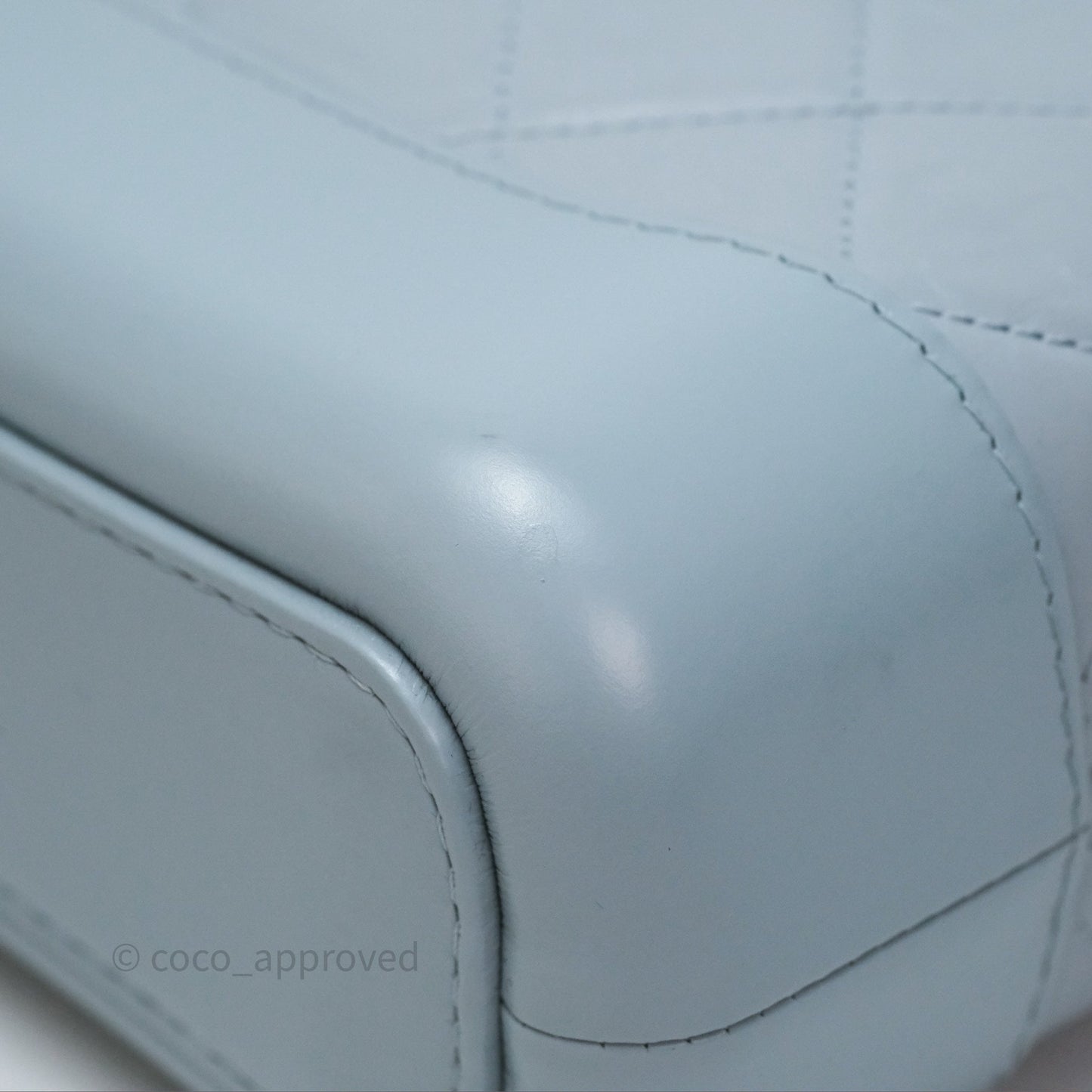 Chanel Small Gabrielle Hobo Quilted Light Blue Aged Calfskin