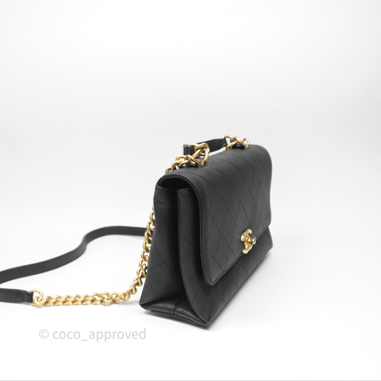 Chanel Small Chic Affinity Grained Calfskin Black Aged Gold Hardware