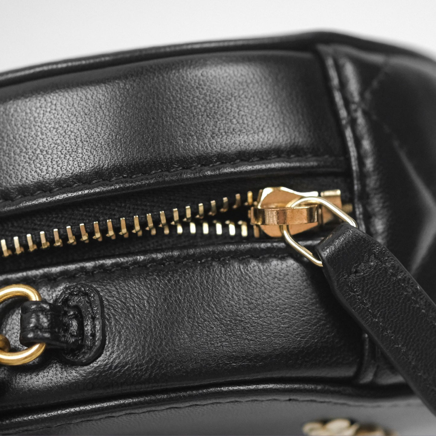 Chanel Studded CC Round Clutch With Chain Black Lambskin Gold Hardware