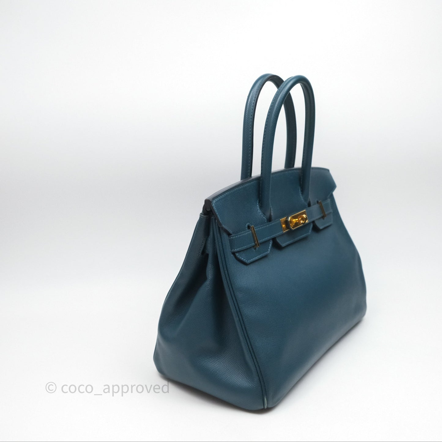 Hermès Birkin 30 Retourne Bleu de Prusse 7P Epsom Gold Hardware
