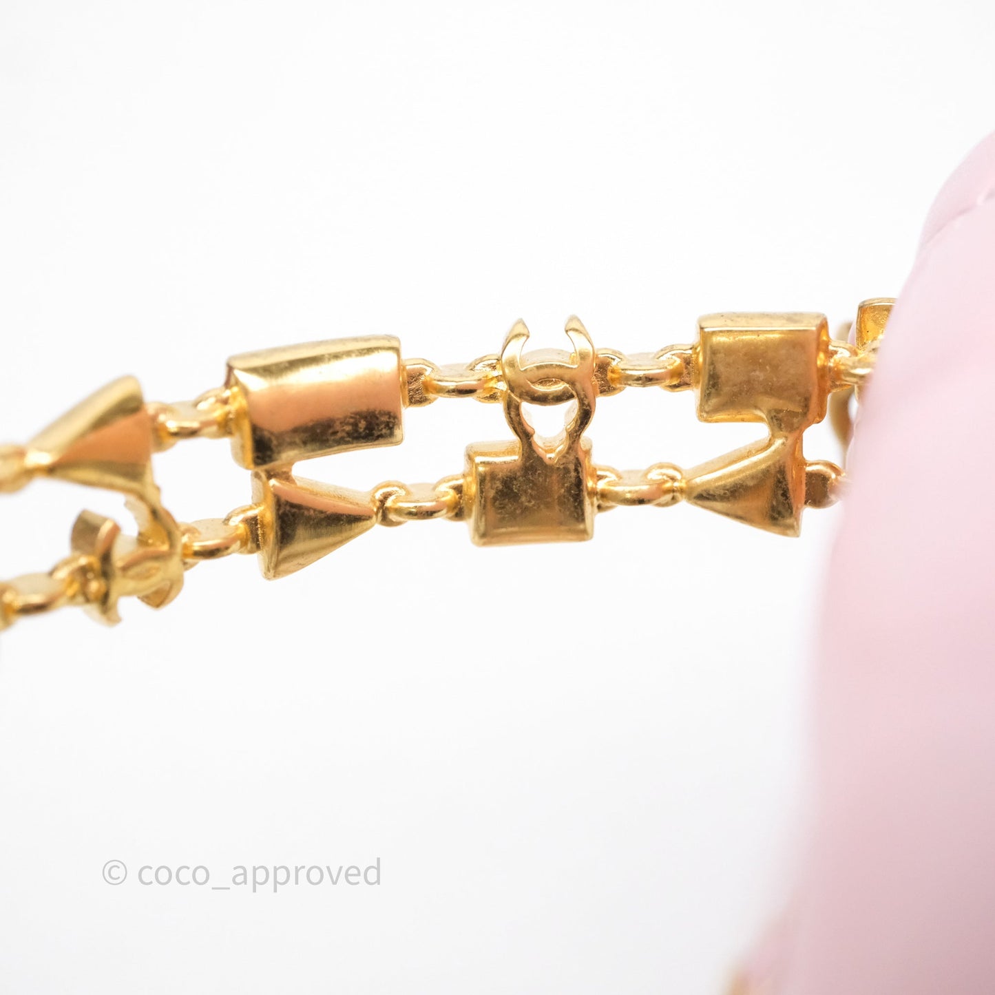 Chanel Mini Enamel Handle Clutch on Chain Pink Lambskin Gold Hardware