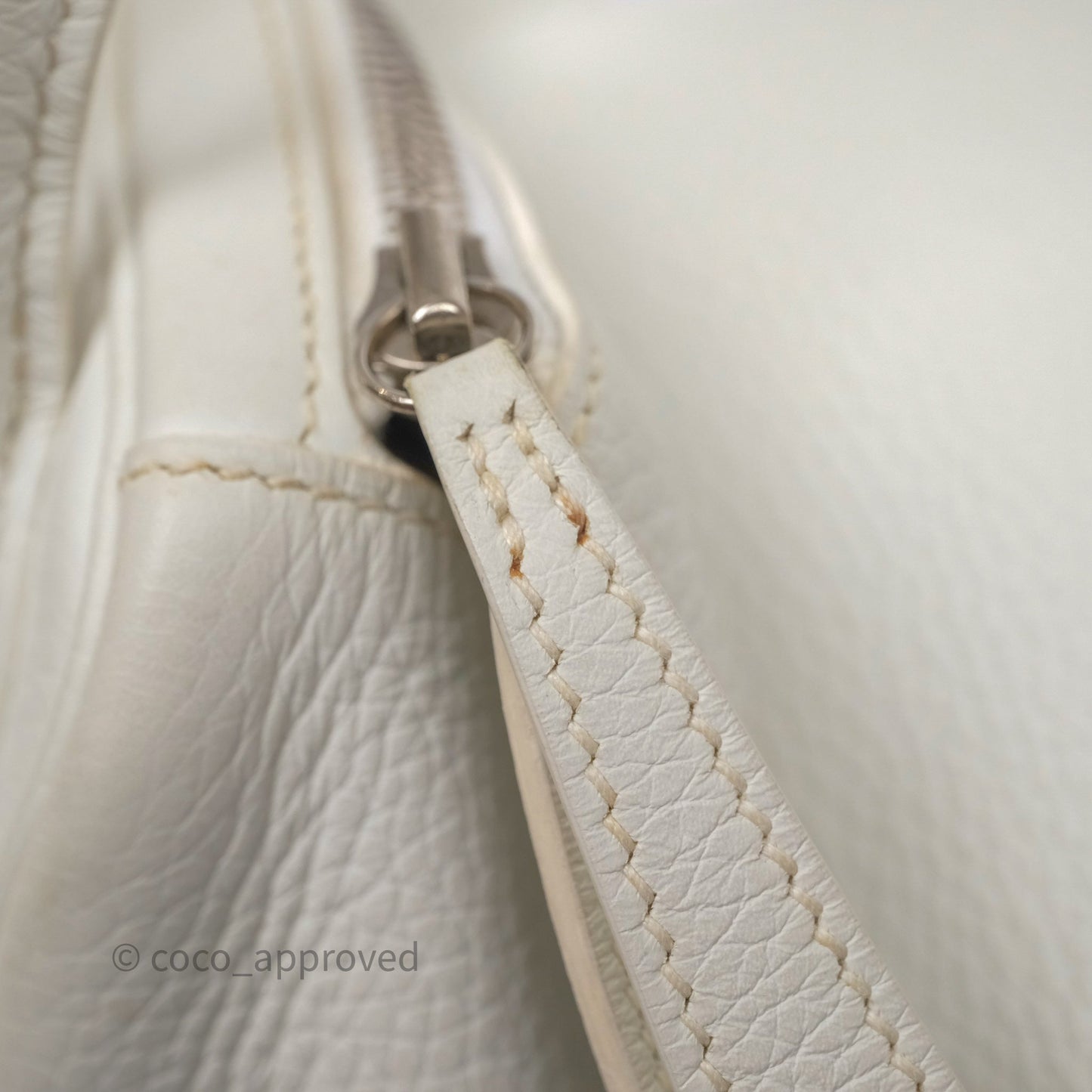 Hermès Lindy 30 White Clemence Palladium Hardware