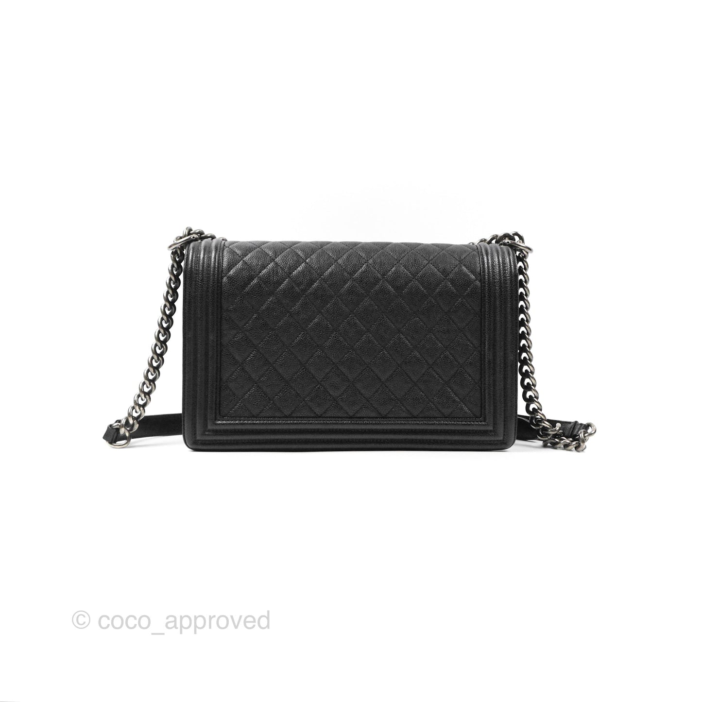 Chanel Quilted New Medium Boy Black Caviar Ruthenium Hardware