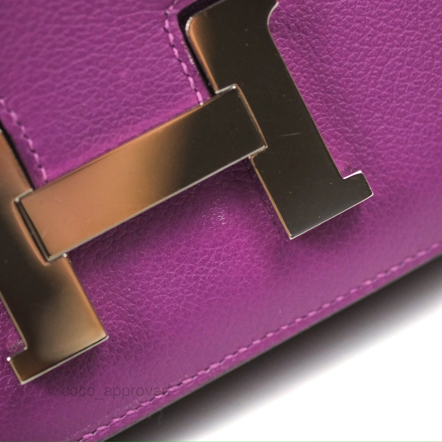 Hermès Constance Mini 18cm Anemone Evercolor Palladium Hardware