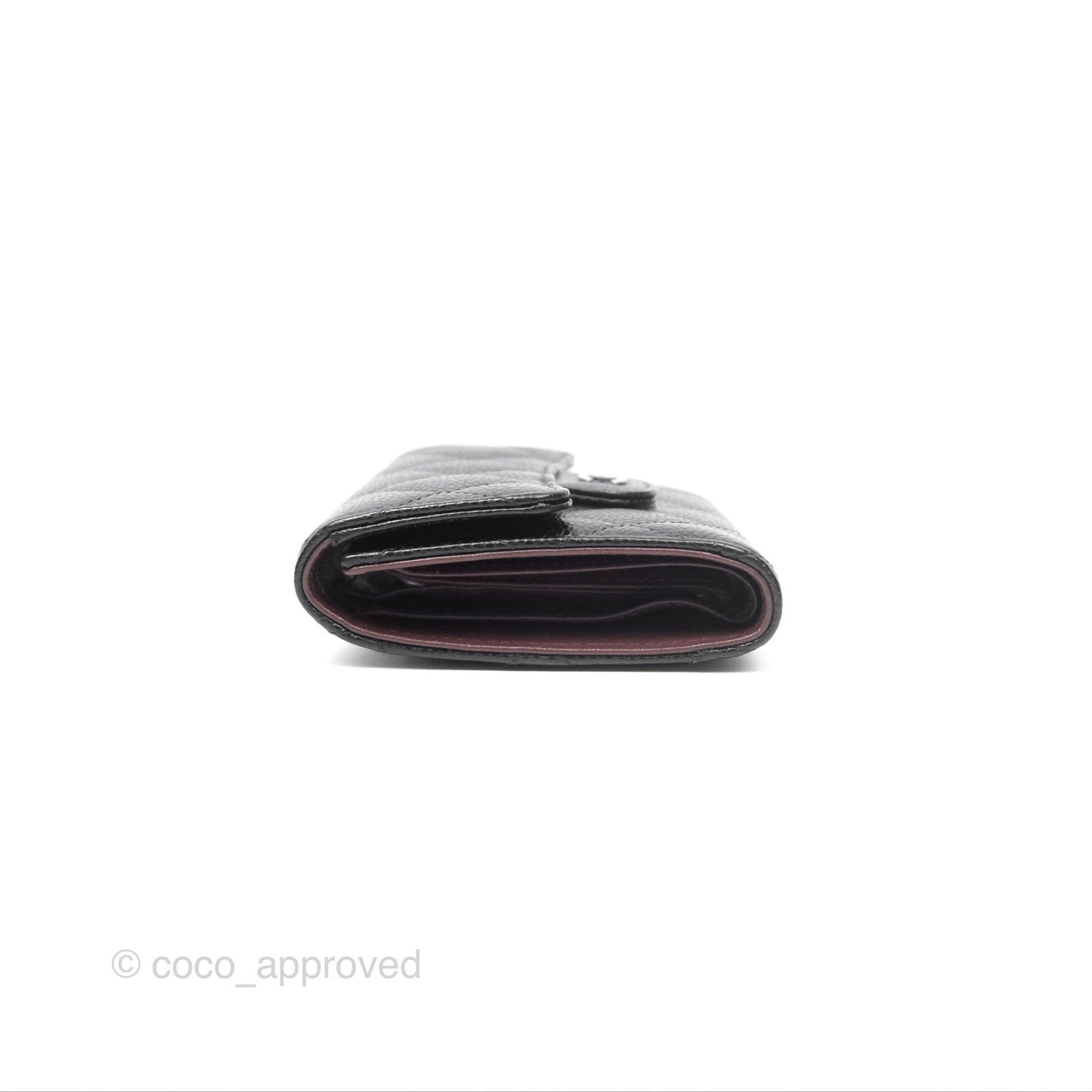 Chanel Classic Short Flap Wallet Black Caviar Silver Hardware