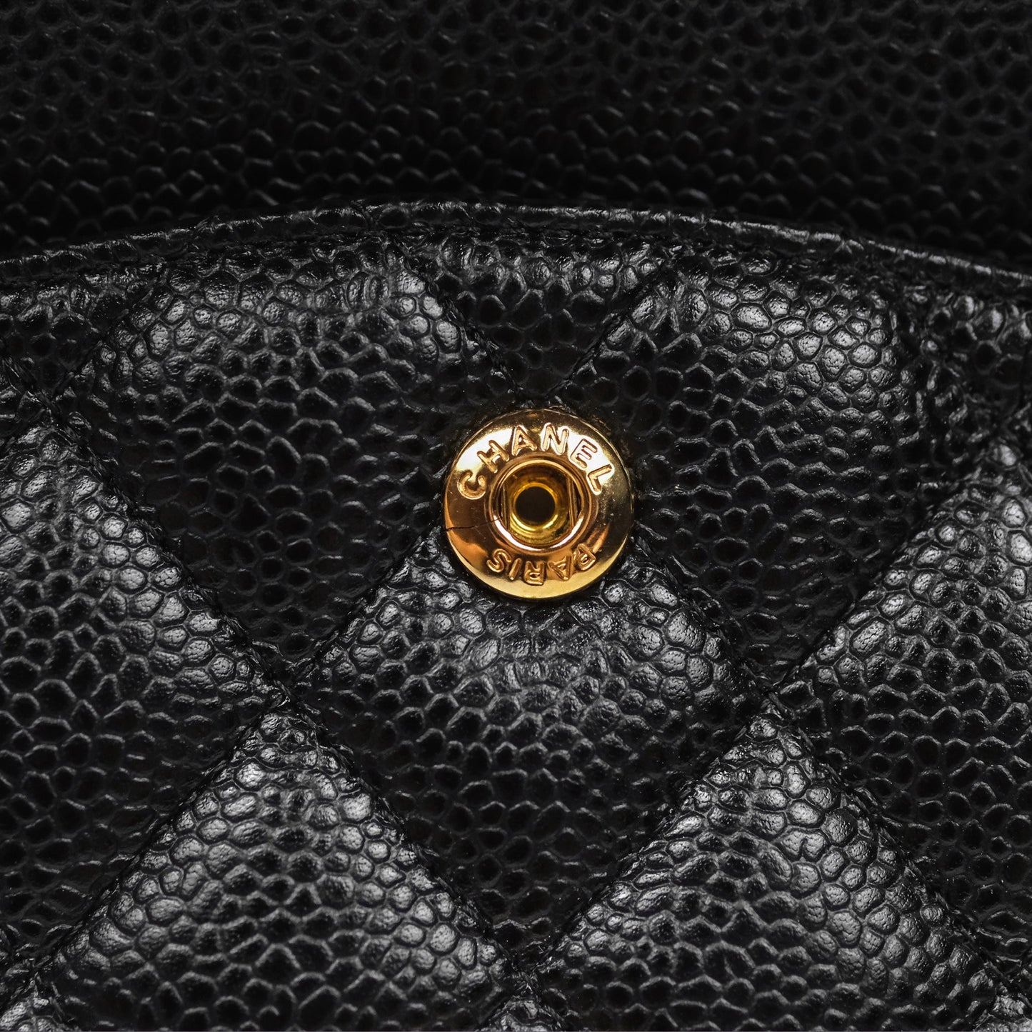 Chanel Classic M/L Medium Flap Quilted Black Caviar Gold Hardware