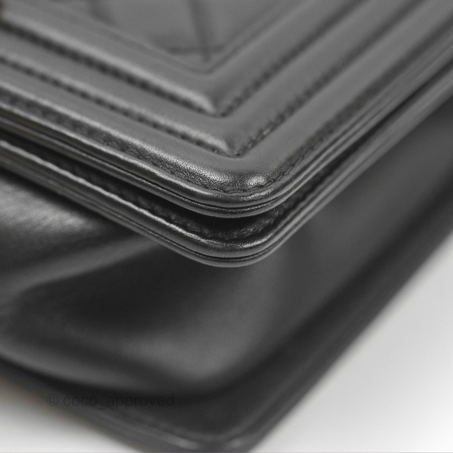 Chanel Quilted New Medium Boy Black Lambskin Ruthenium Hardware