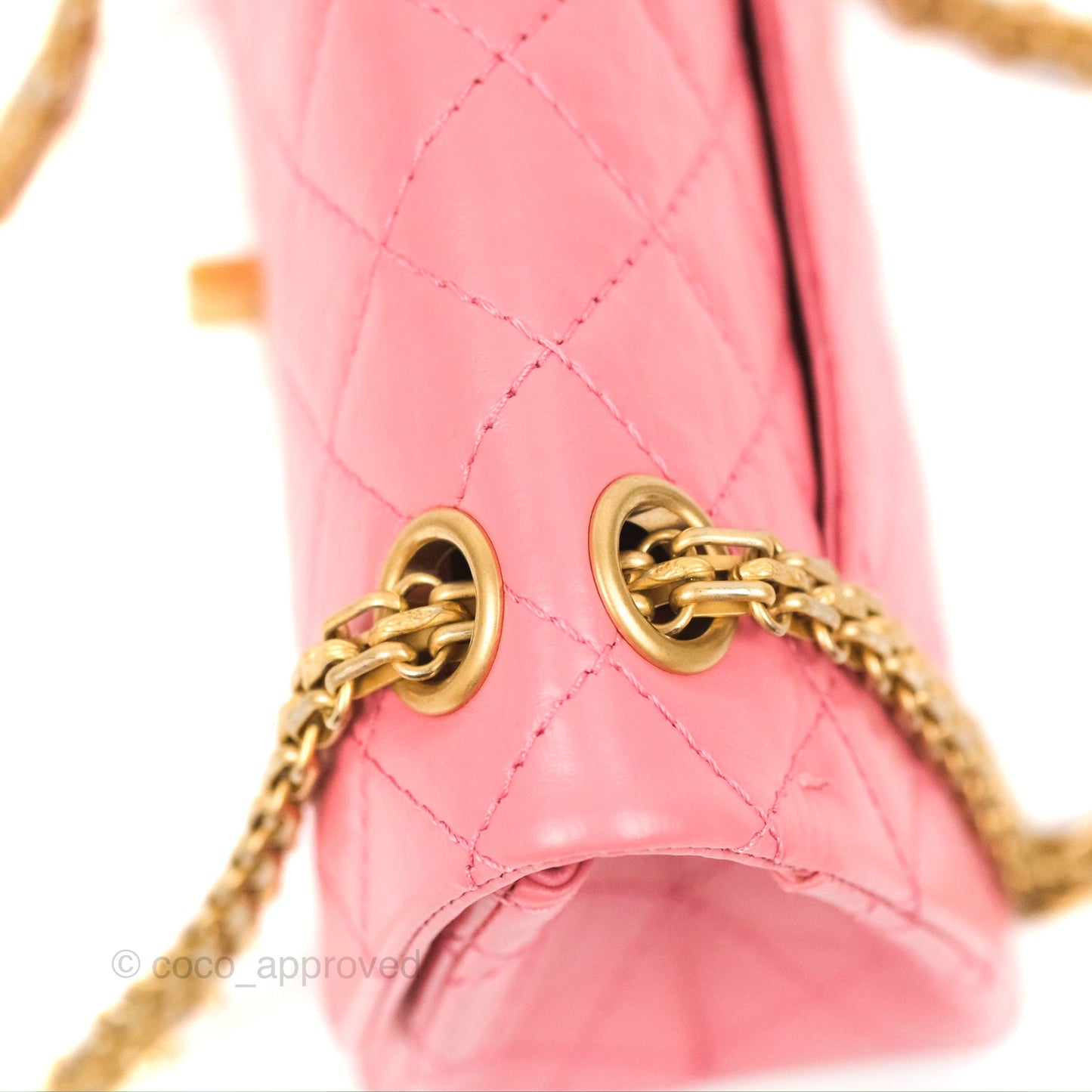 Chanel Mini Reissue 224 Pink Aged Calfskin Aged Gold Hardware
