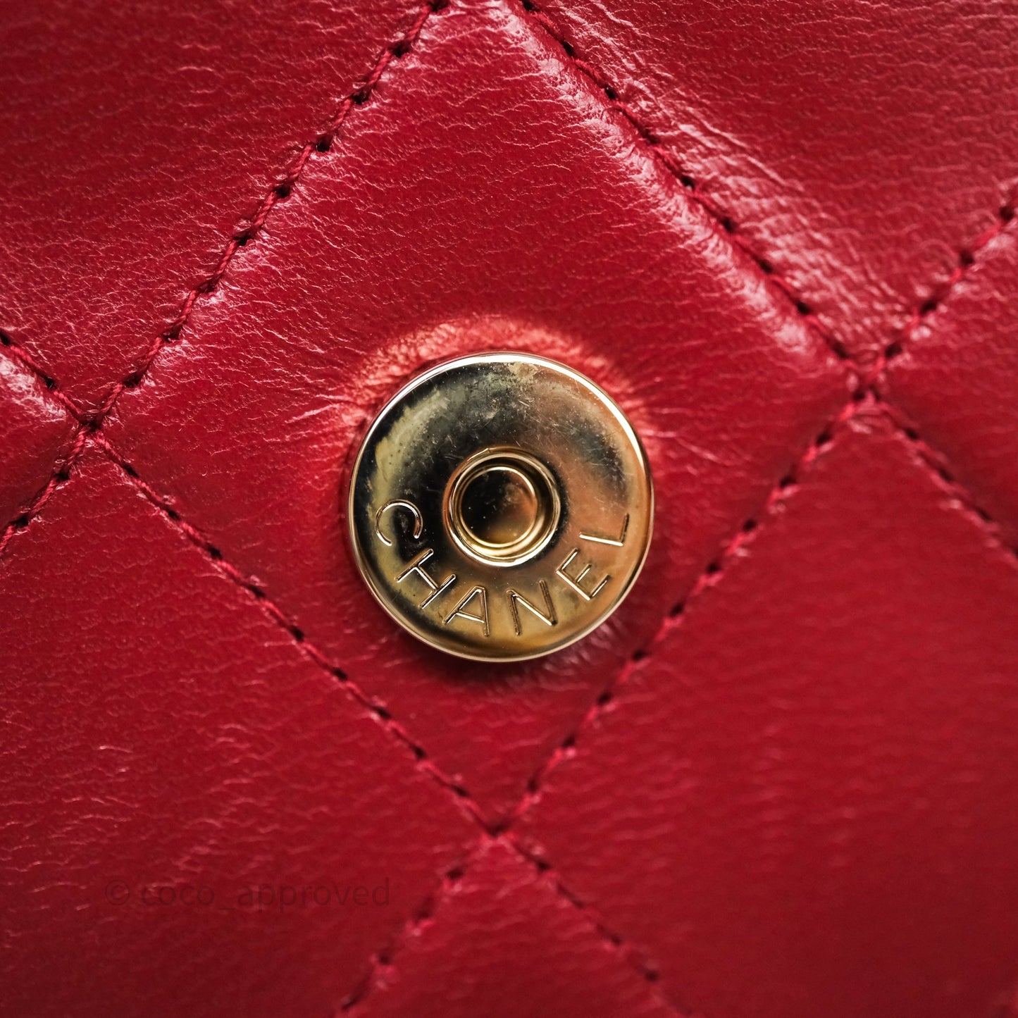 Chanel Wallet On Chain Red Calfskin Bag Gold hardware