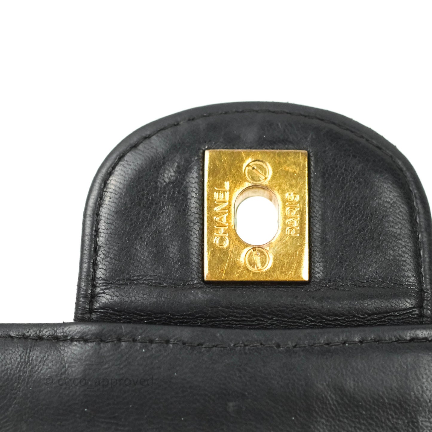 Chanel Vintage Jumbo Single Flap Black Lambskin 24K Gold Hardware