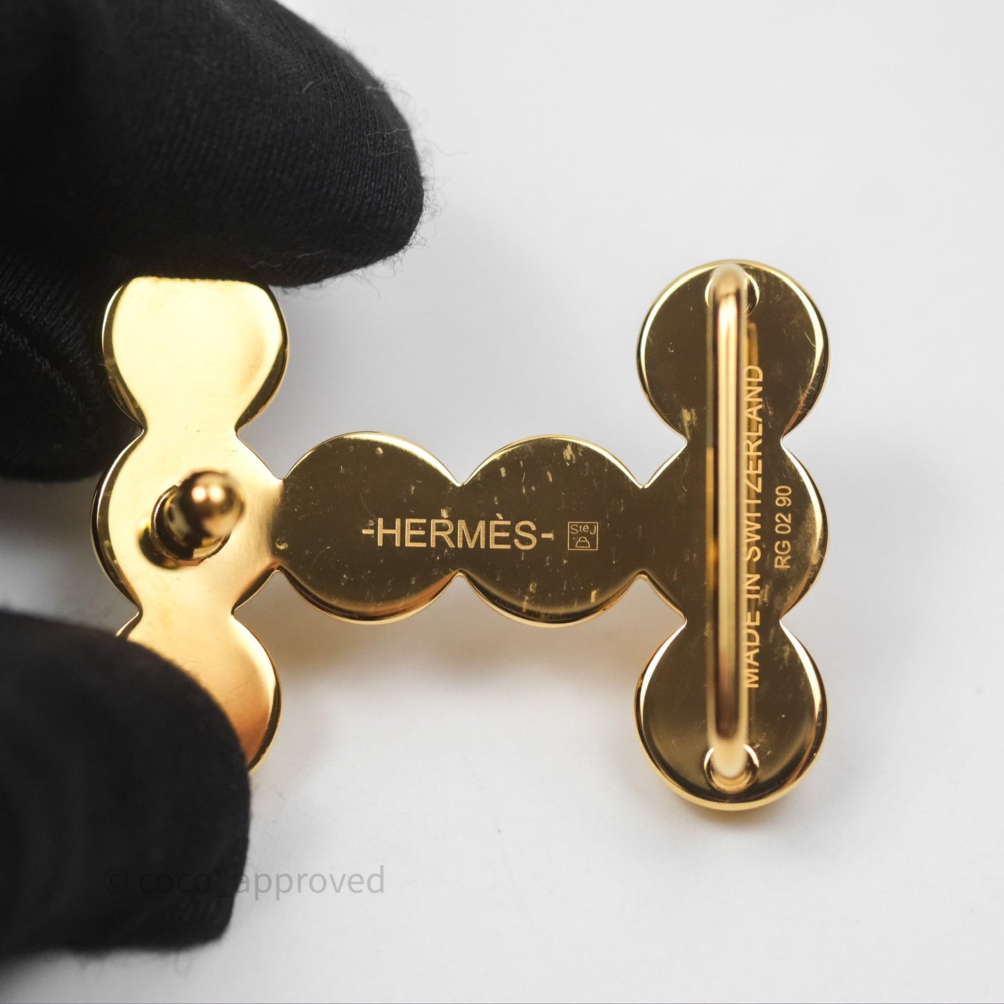 Hermès Bubble Belt Buckle & Reversible Leather Strap 24mm Gold/ Nior